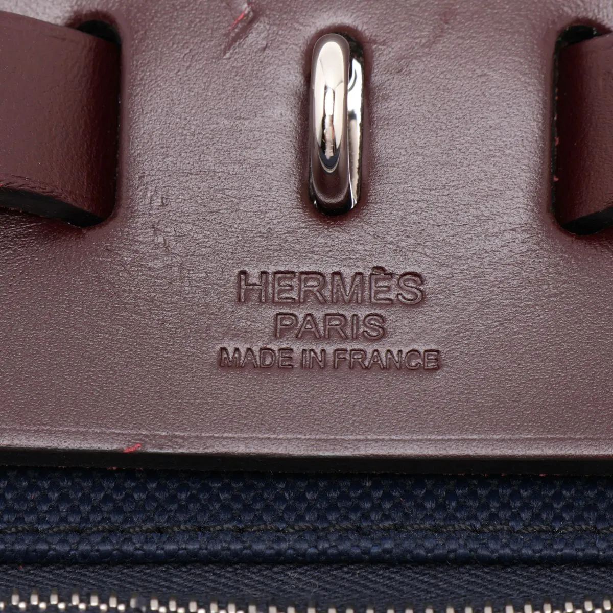 Herbag Zip PM Toile Military x Vache Hunter Navy x Brown Silver Hardware Z: 2021 Strap not included — view 10