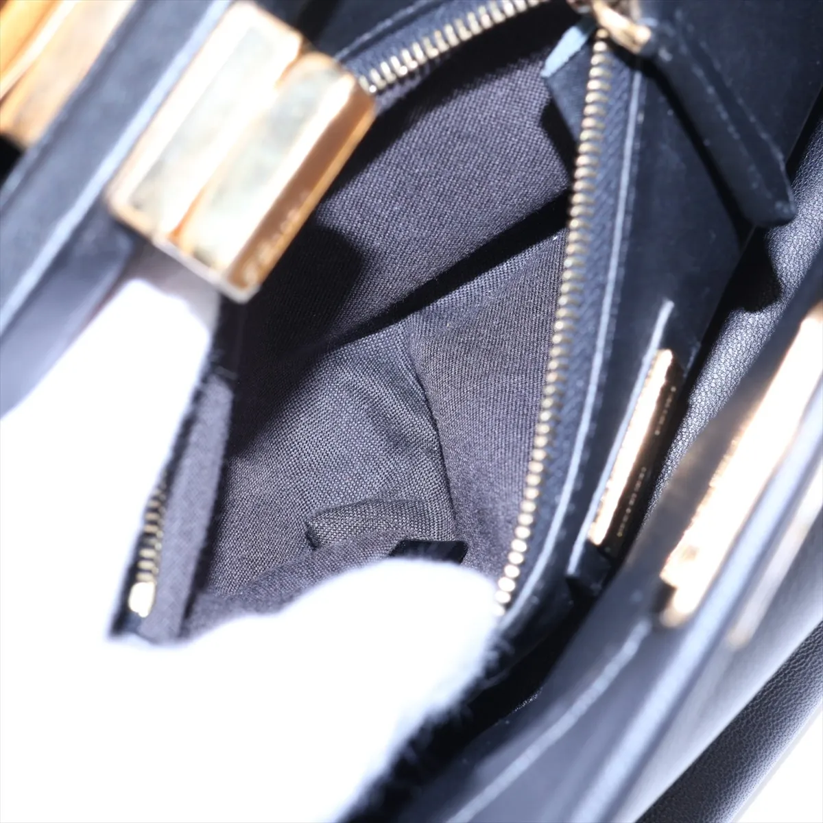 Mini Peekaboo Leather 2-Way Handbag, Black 8BN244 — view 10