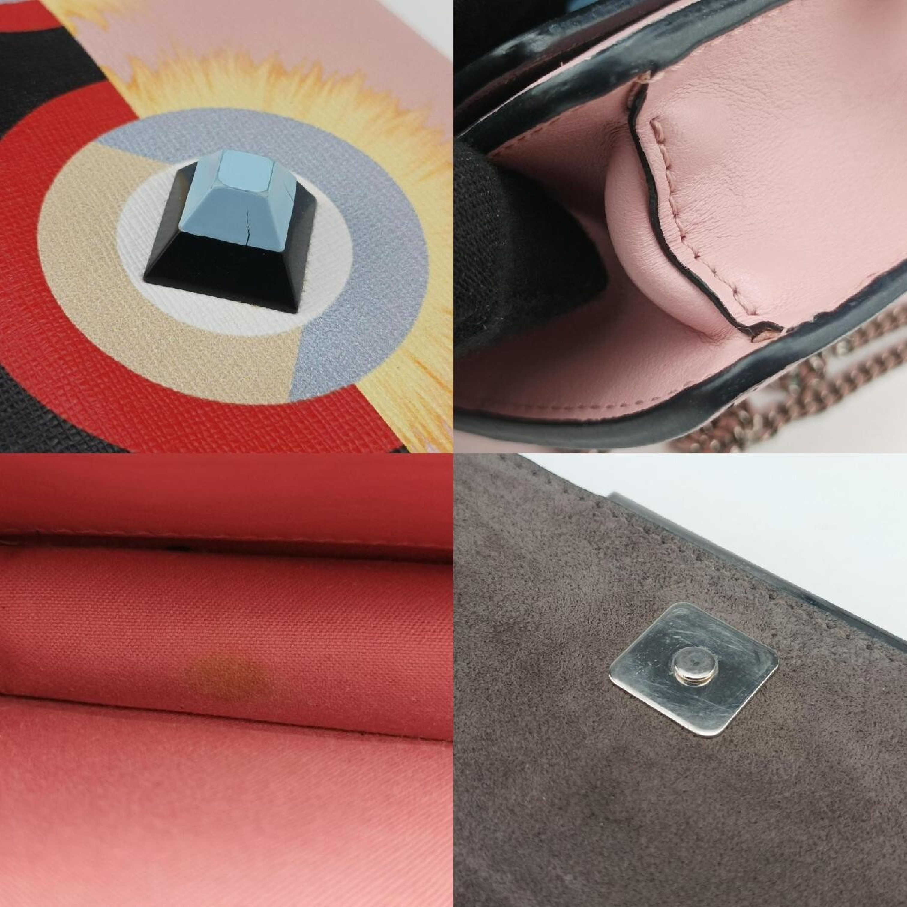 Monster Eyes Continental Pink x Multicolor Leather Shoulder Bag 8M0346 8M0346.SQT.178.0189 — view 10