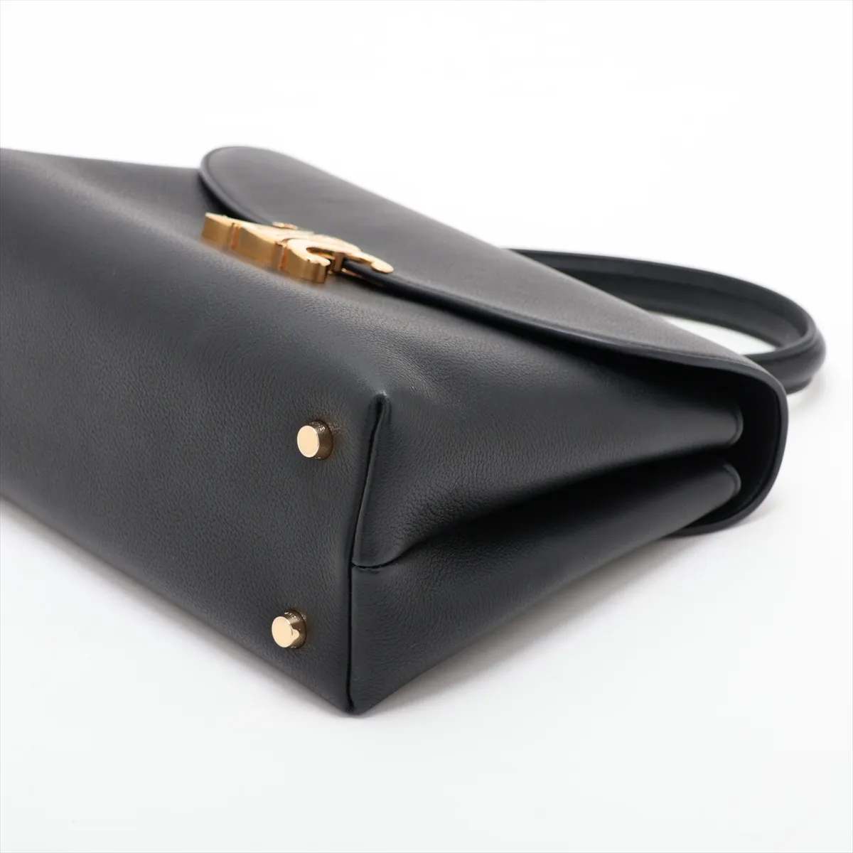 Triomphe Nino Leather 2-Way Handbag, Black — view 3