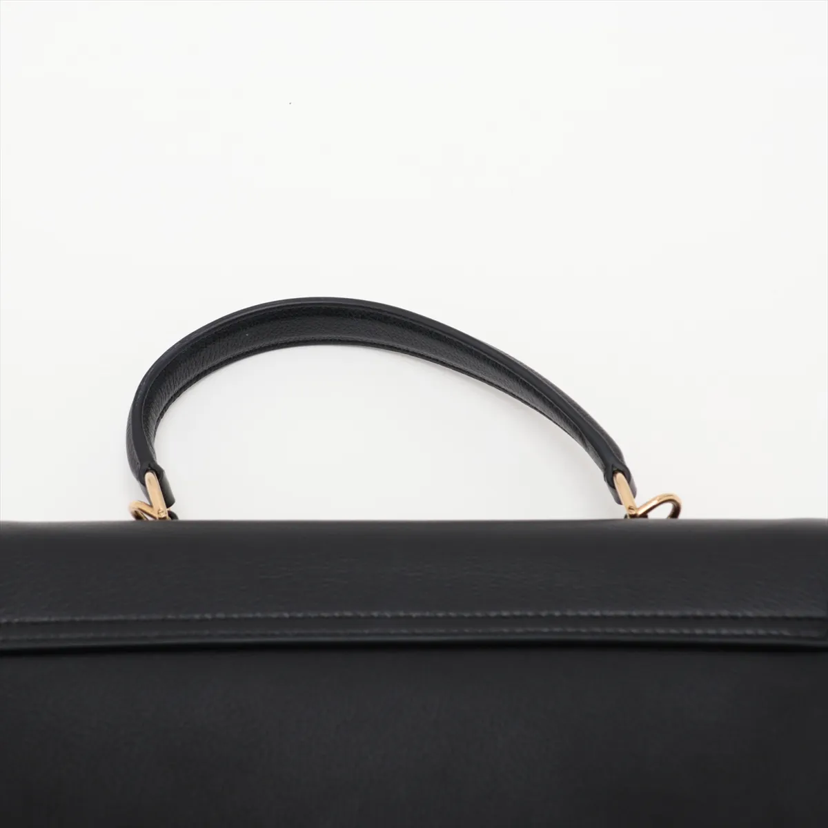 Triomphe Nino Leather 2-Way Handbag, Black — view 6