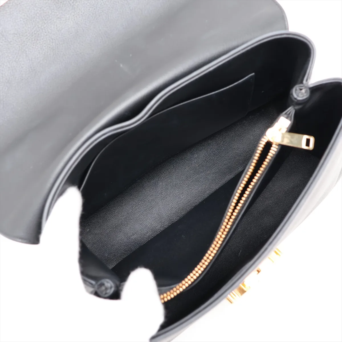 Triomphe Nino Leather 2-Way Handbag, Black — view 9