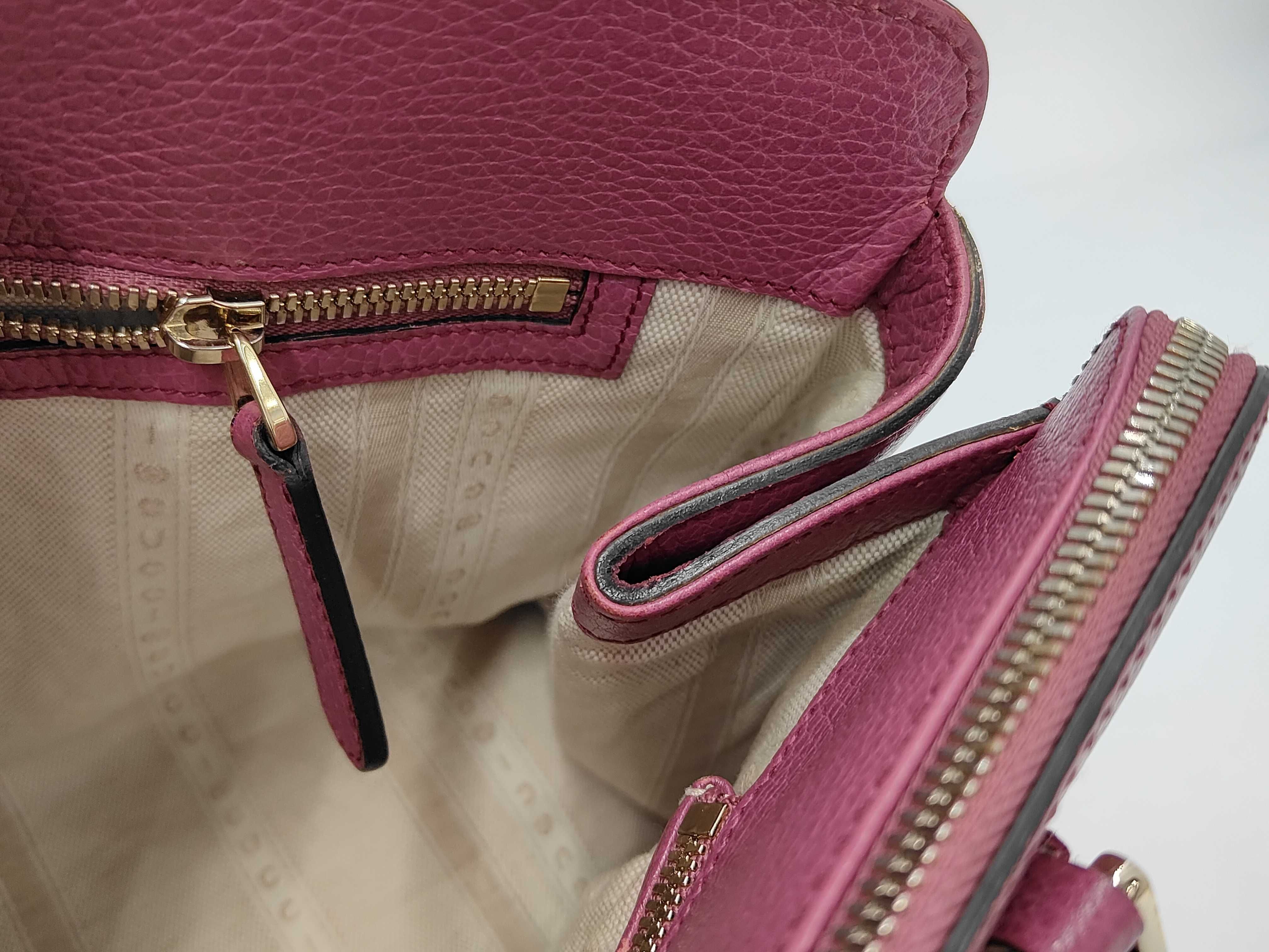 Leather 2-way Purple Handbag — view 9
