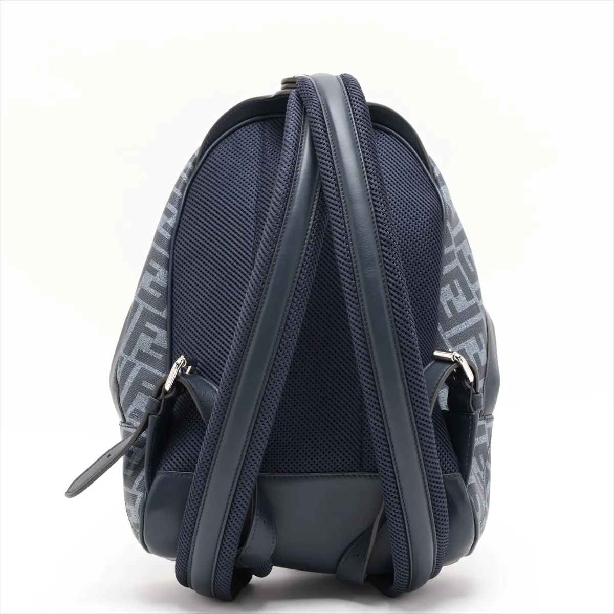 Zucca 7VZ077 PVC x Leather Backpack/Rucksack Navy — view 2