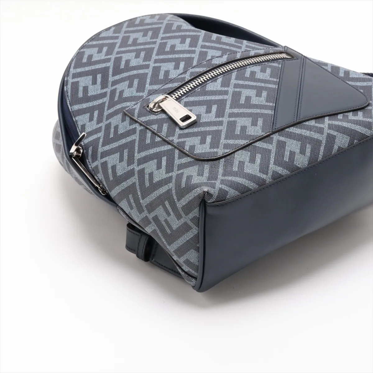 Zucca 7VZ077 PVC x Leather Backpack/Rucksack Navy — view 4