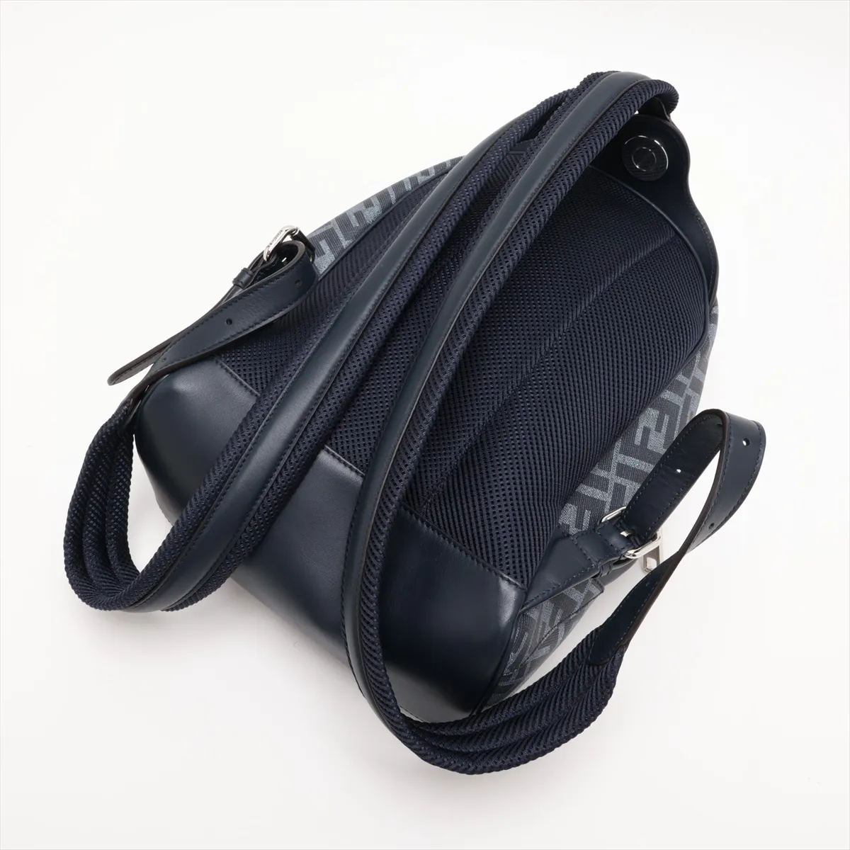 Zucca 7VZ077 PVC x Leather Backpack/Rucksack Navy — view 5