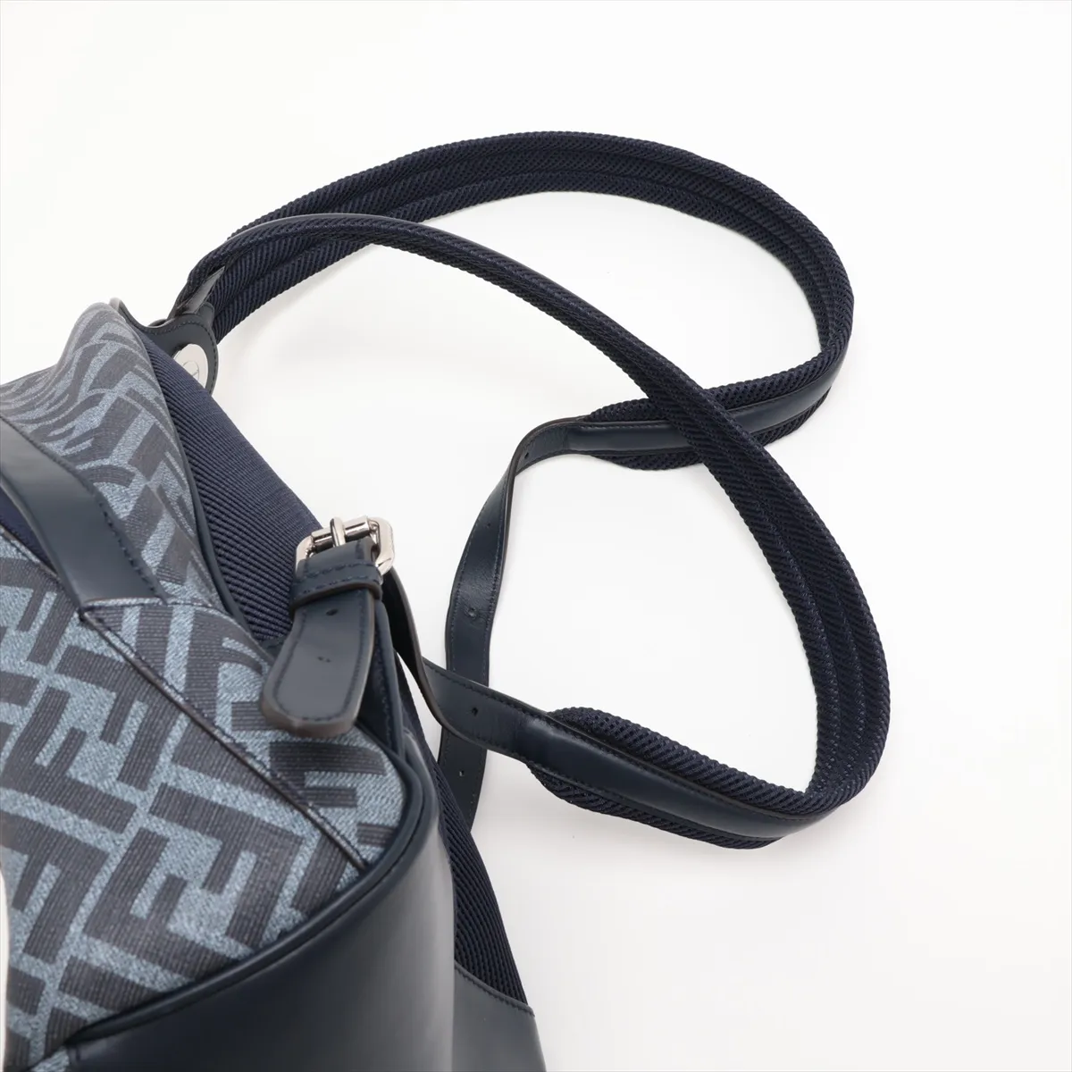 Zucca 7VZ077 PVC x Leather Backpack/Rucksack Navy — view 6