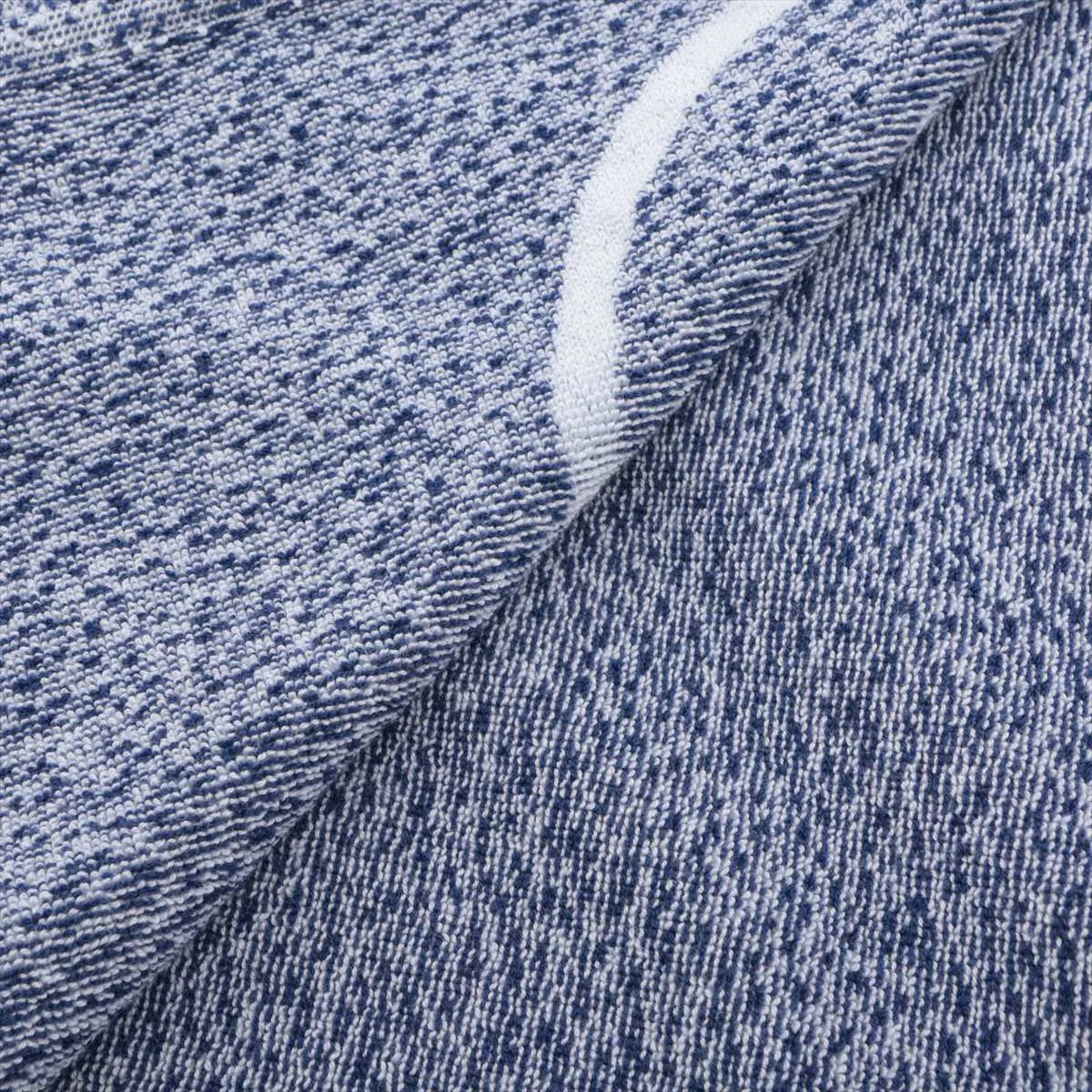 Coco Mark Scarf, Cotton, Blue x White, — view 2