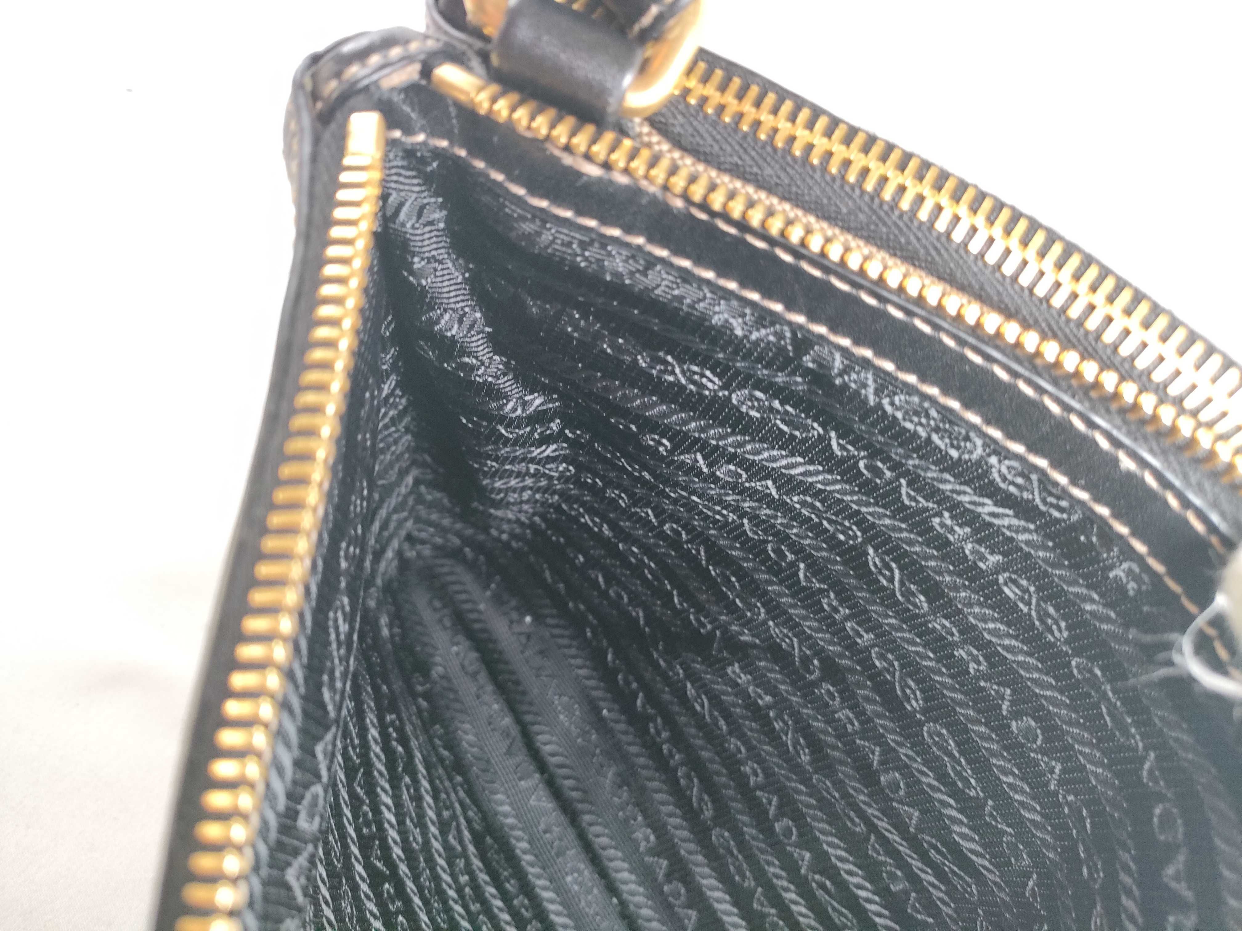 Logo Jacquard Canvas x Leather Shoulder Bag Beige x Black 1BH046 Shoulder Bag — view 11