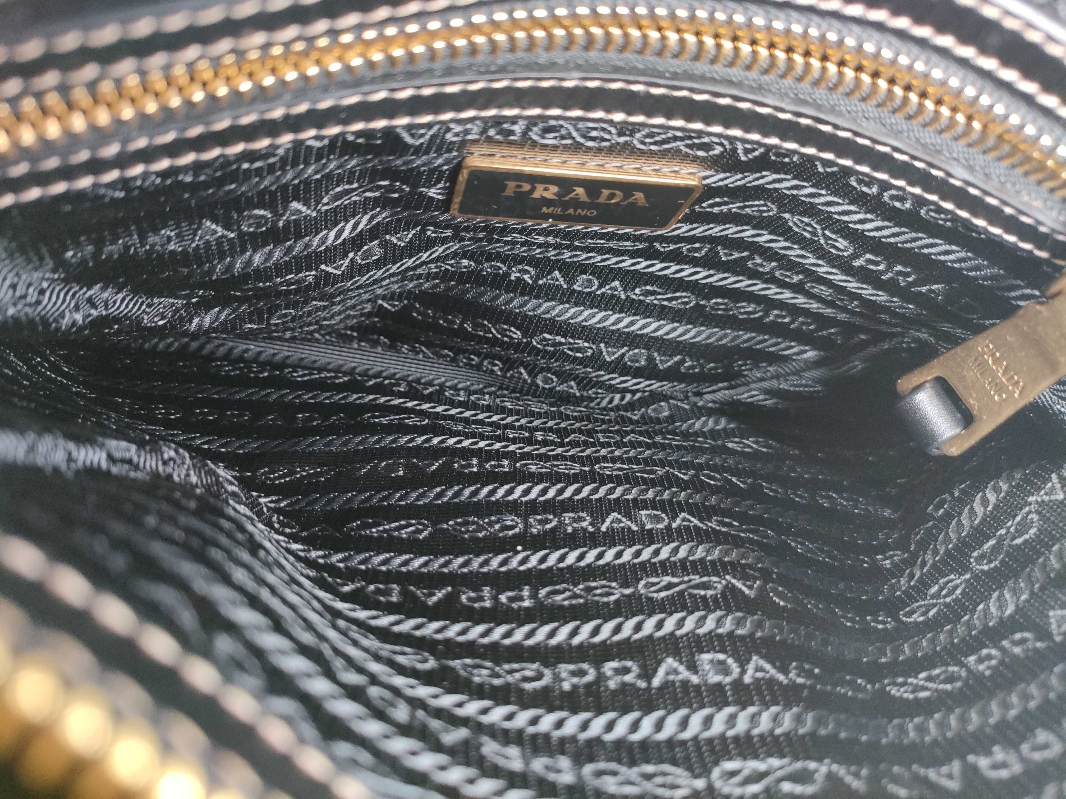 Logo Jacquard Canvas x Leather Shoulder Bag Beige x Black 1BH046 Shoulder Bag — view 12
