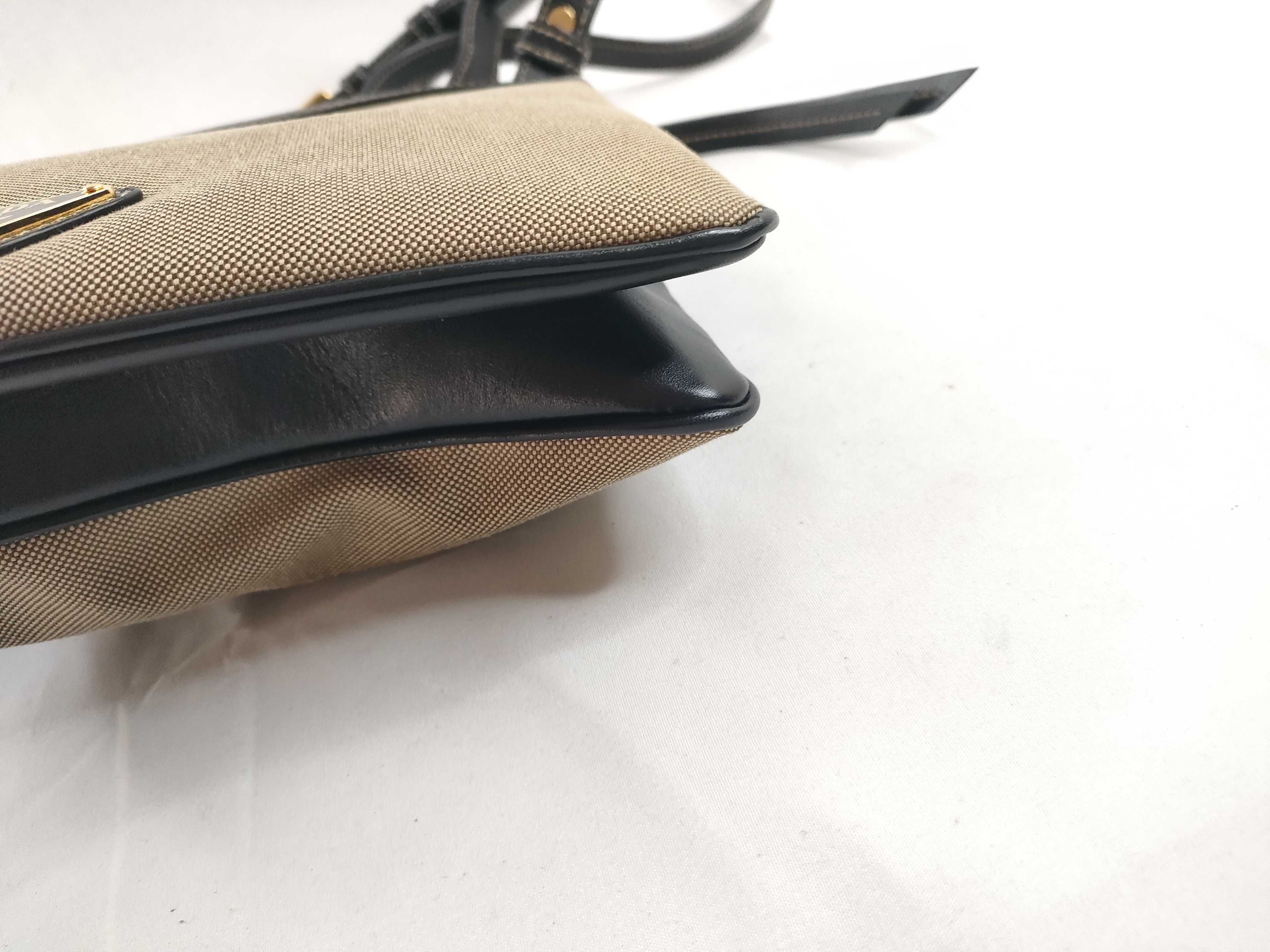 Logo Jacquard Canvas x Leather Shoulder Bag Beige x Black 1BH046 Shoulder Bag — view 5