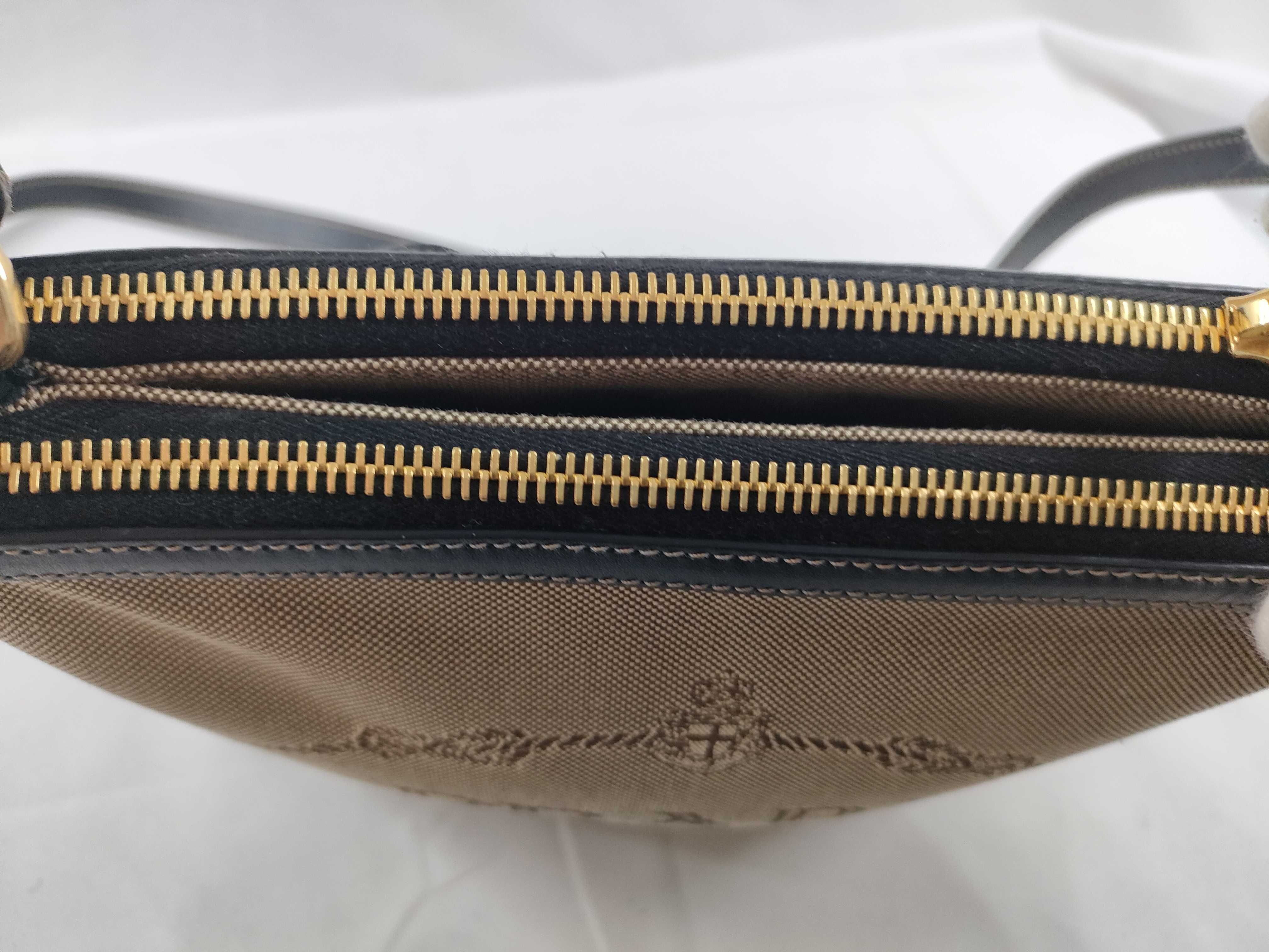 Logo Jacquard Canvas x Leather Shoulder Bag Beige x Black 1BH046 Shoulder Bag — view 9