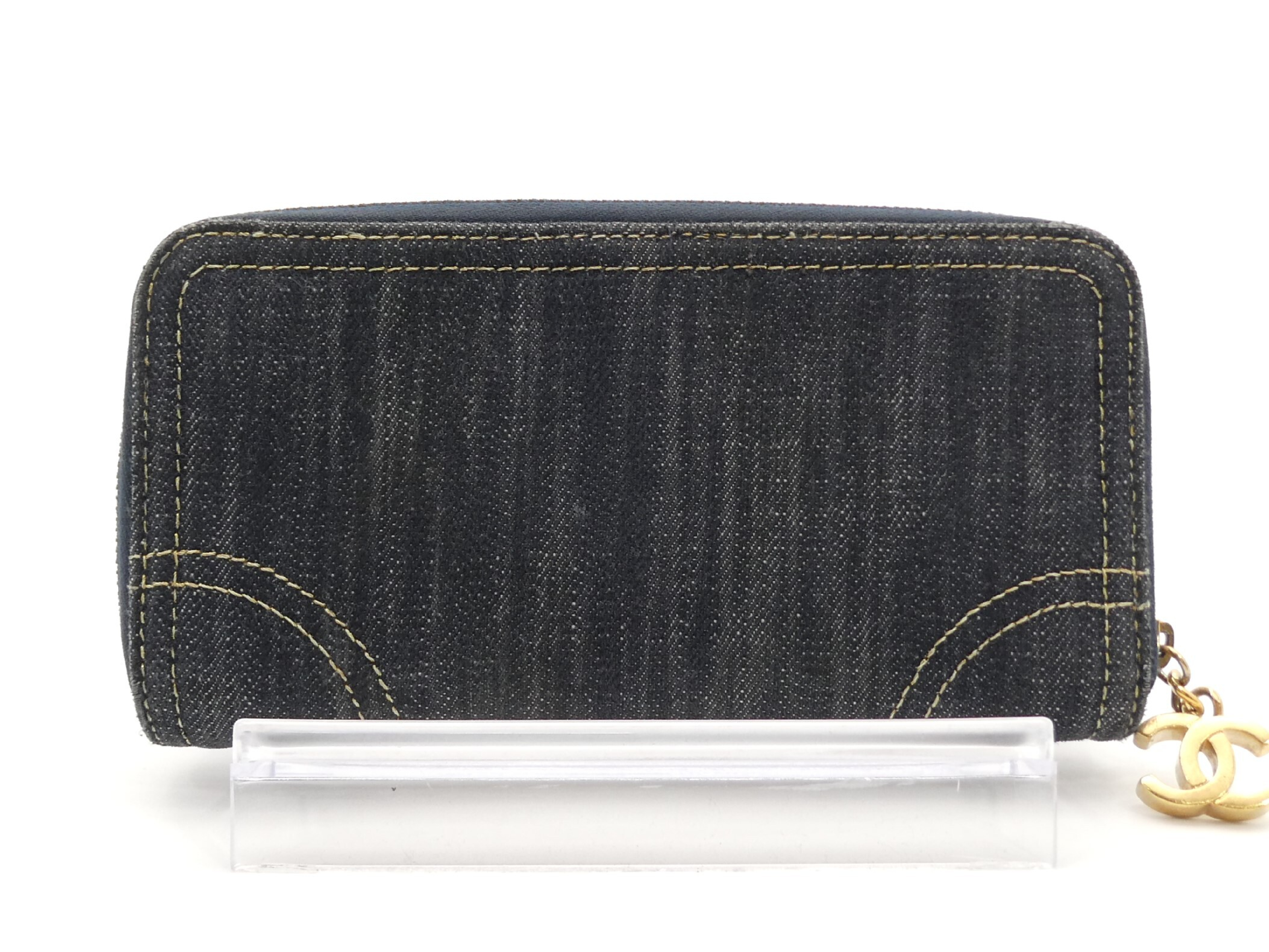 Coco Mark Denim Bi-fold Long Wallet — view 2