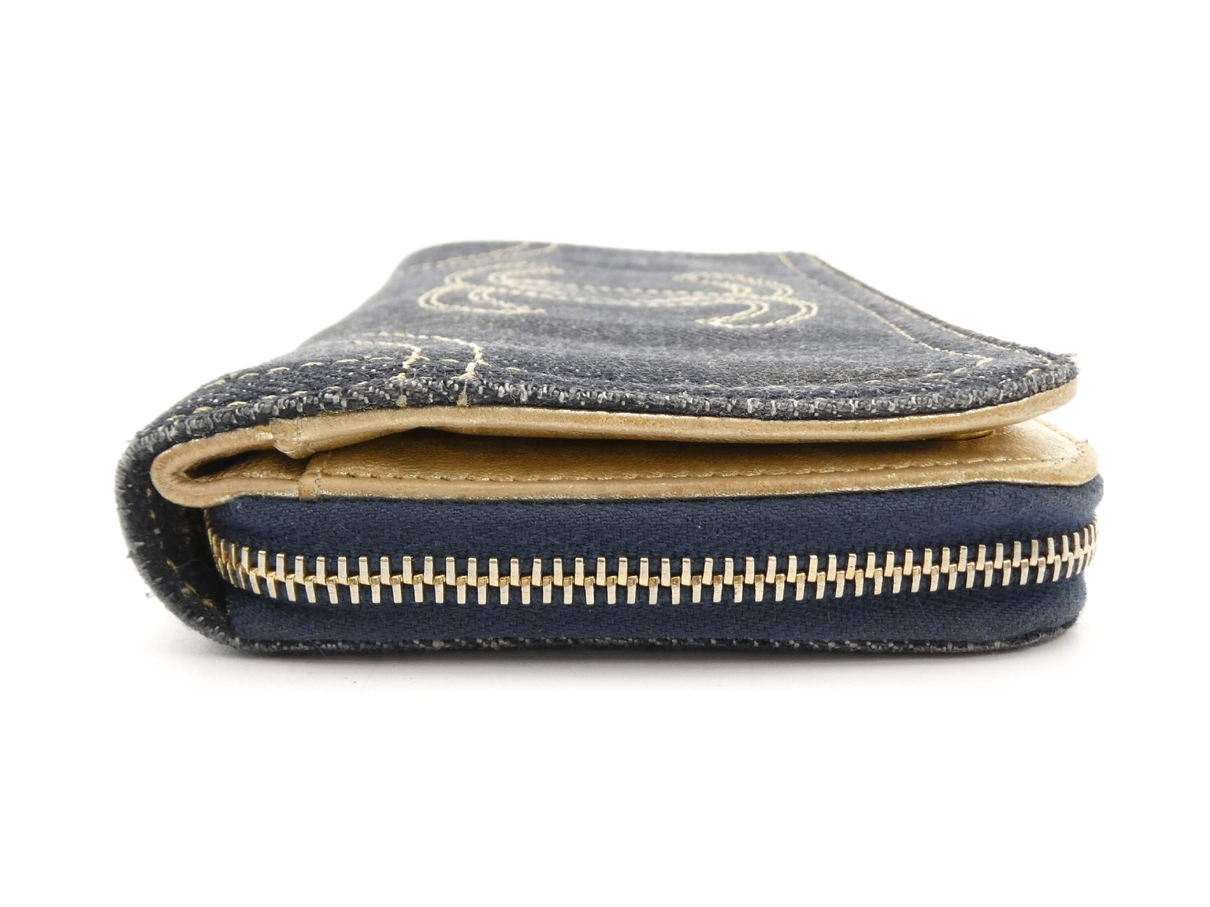Coco Mark Denim Bi-fold Long Wallet — view 4