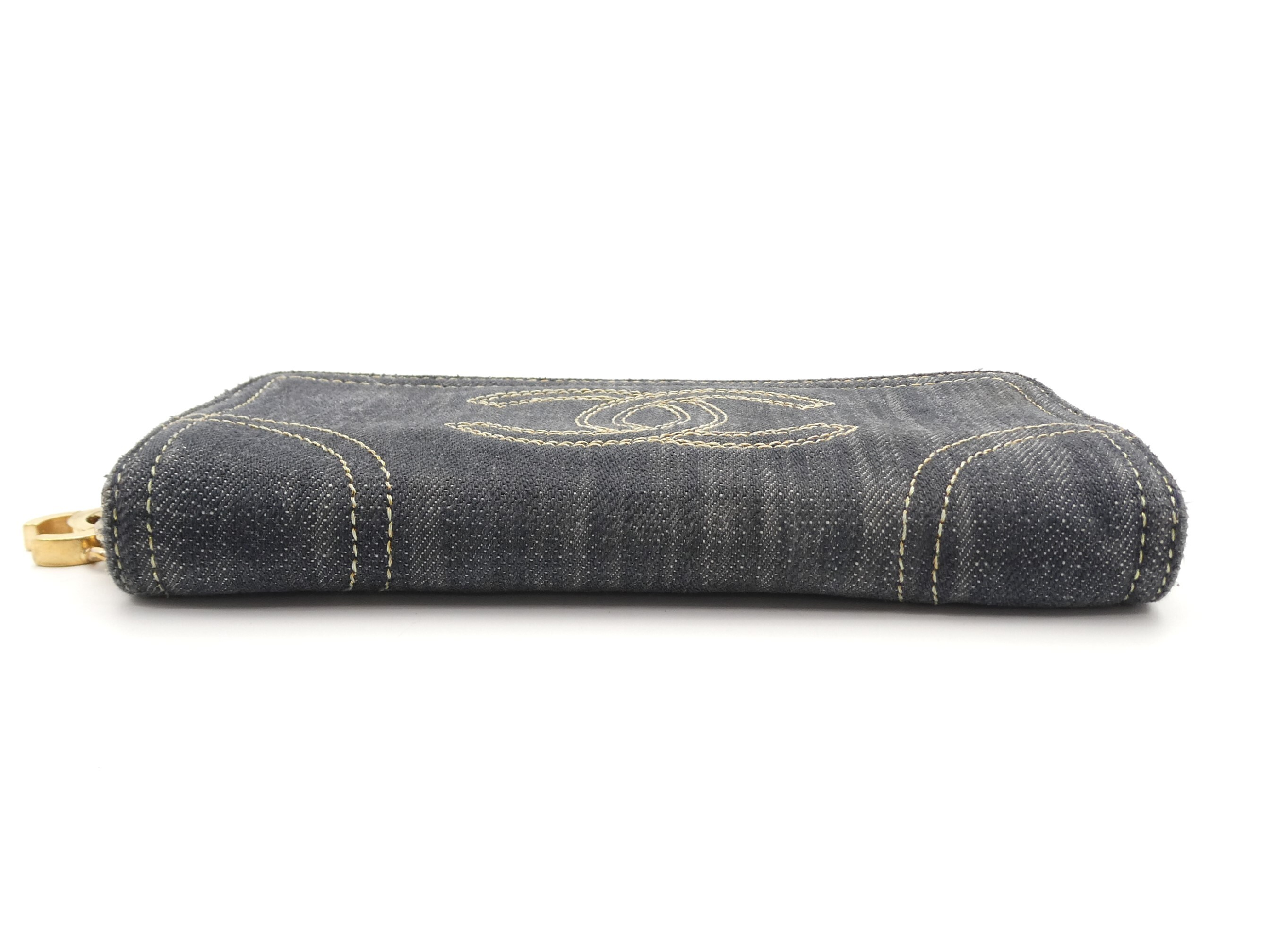 Coco Mark Denim Bi-fold Long Wallet — view 5