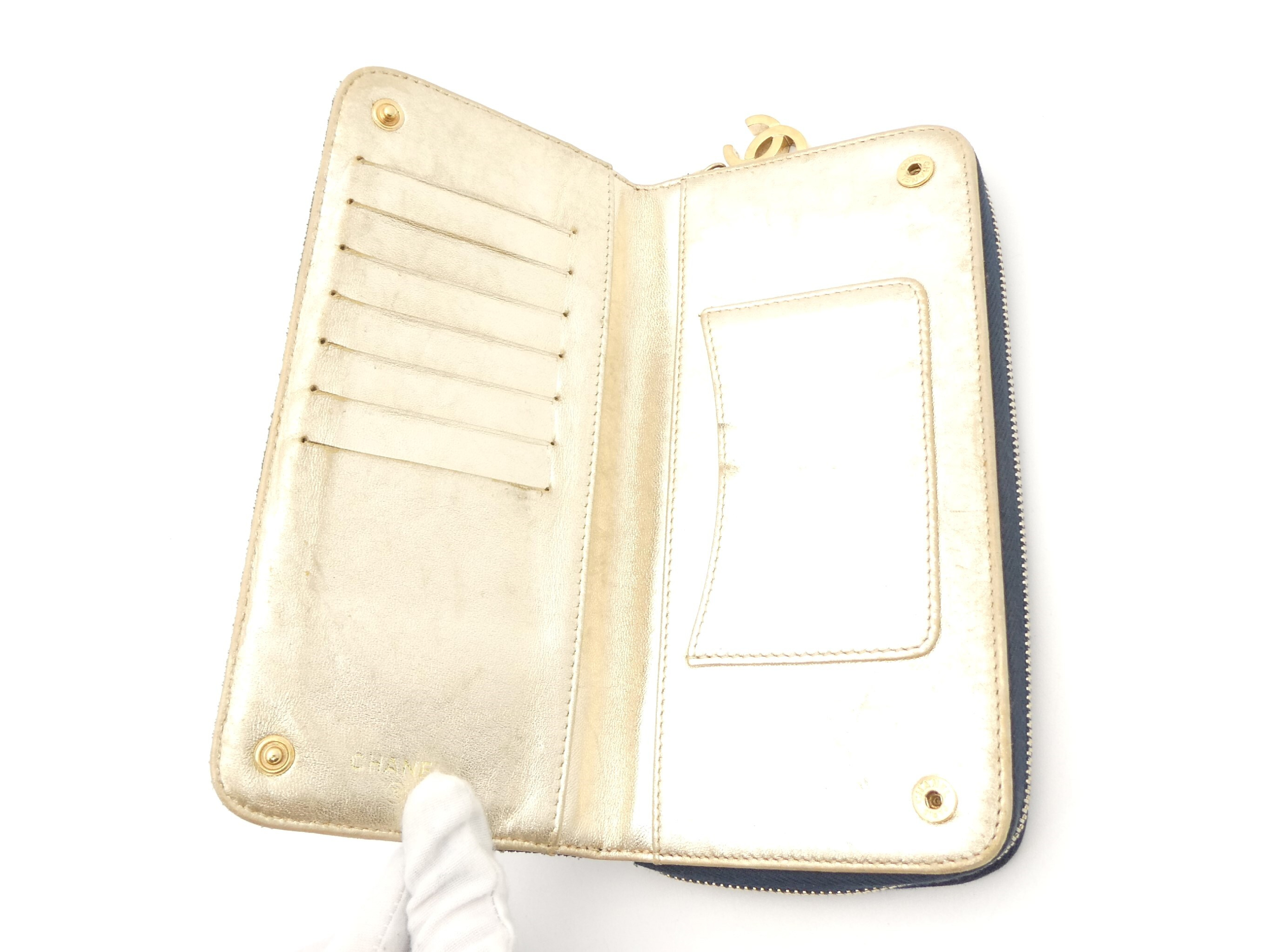 Coco Mark Denim Bi-fold Long Wallet — view 7