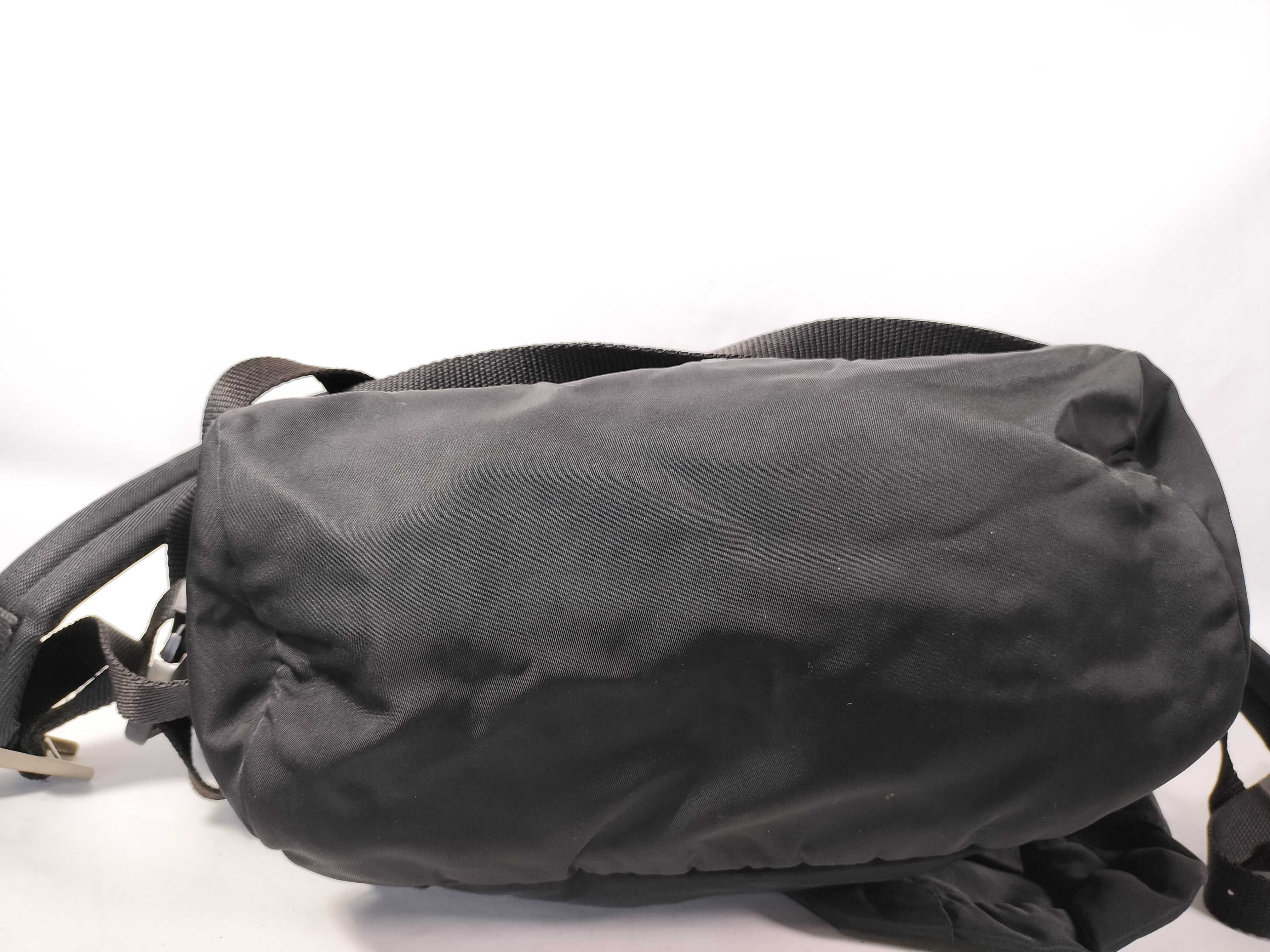 nylon backpack, Prada Tessuto style, black with silver hardware. — view 7