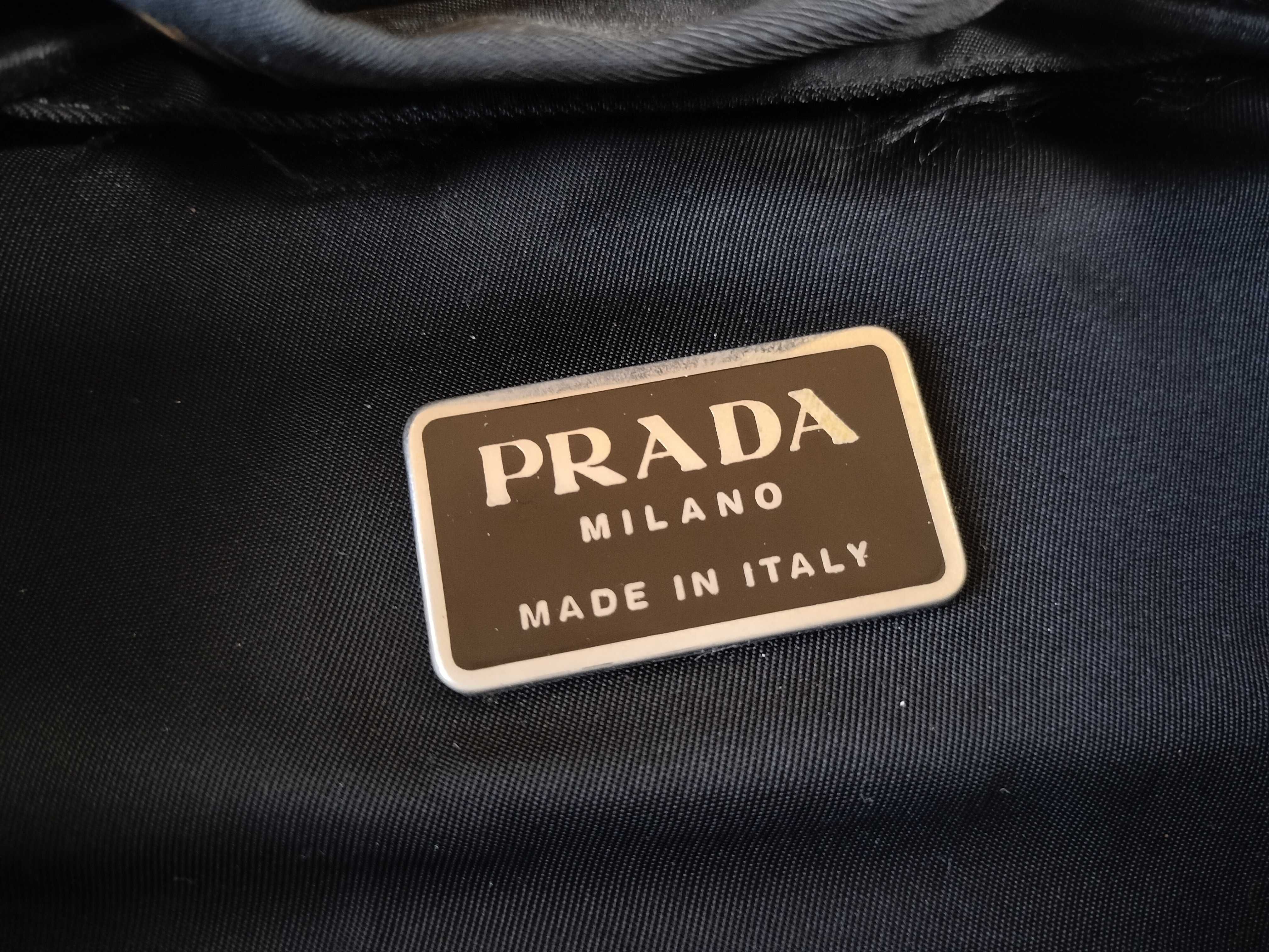 nylon backpack, Prada Tessuto style, black with silver hardware. — view 9