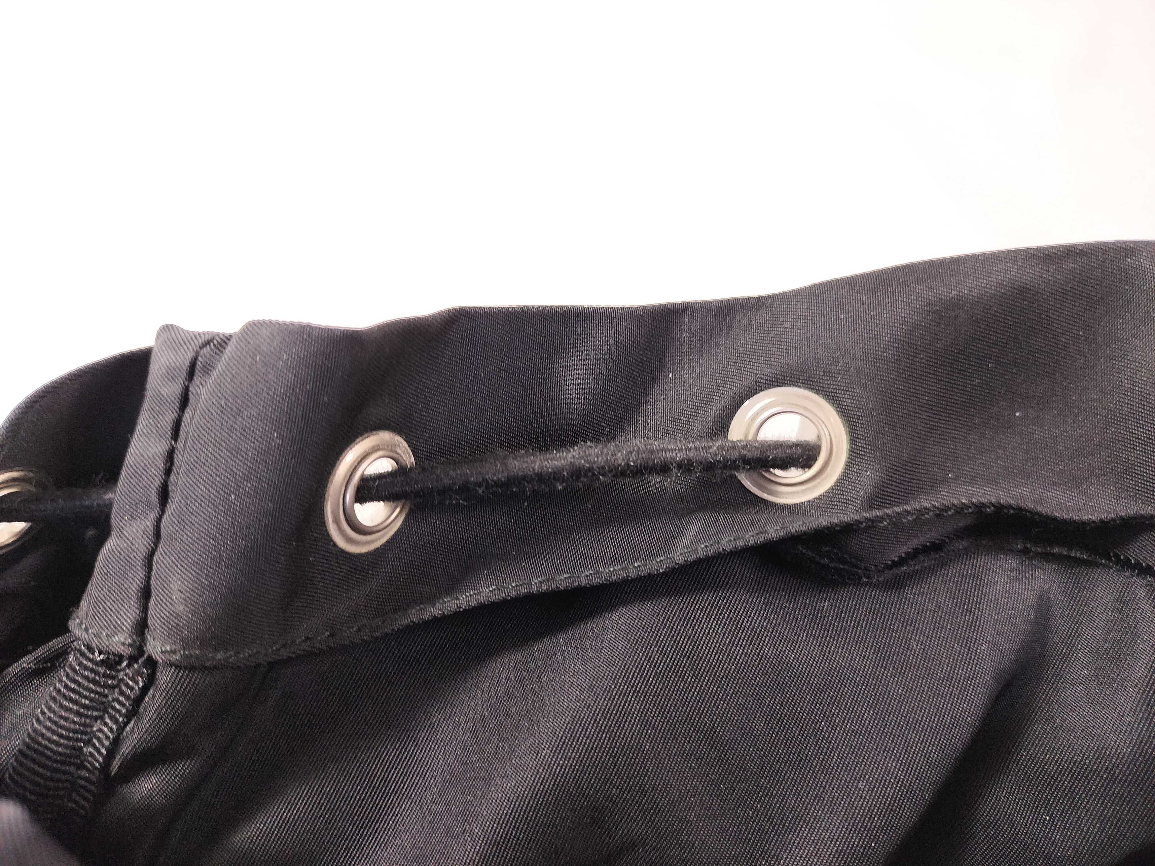 nylon backpack, Prada Tessuto style, black with silver hardware. — view 10