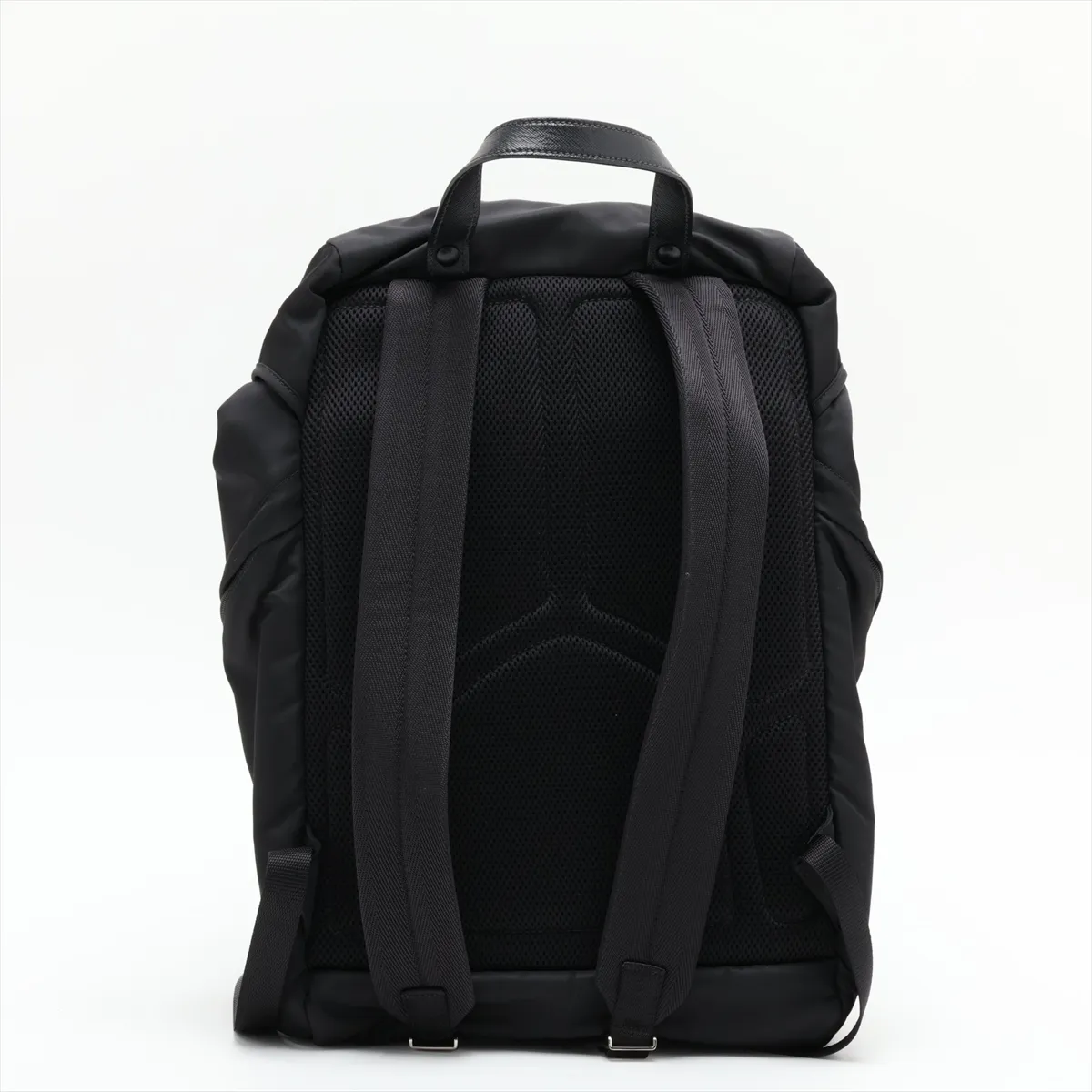Tessuto Nylon x Leather Backpack/Rucksack, Black — view 2