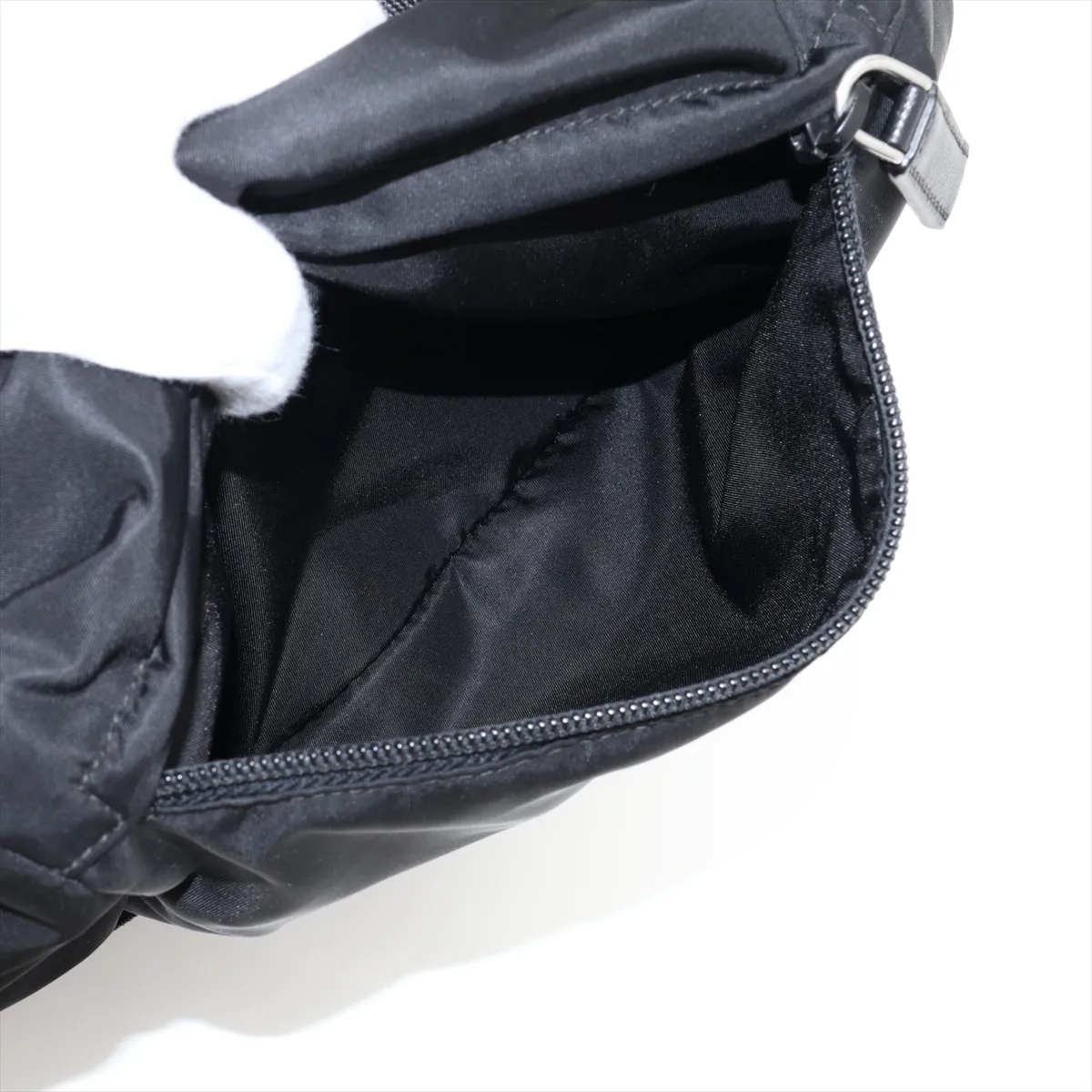 Tessuto Nylon x Leather Backpack/Rucksack, Black — view 11