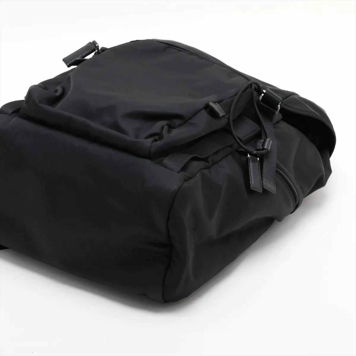 Tessuto Nylon x Leather Backpack/Rucksack, Black — view 3