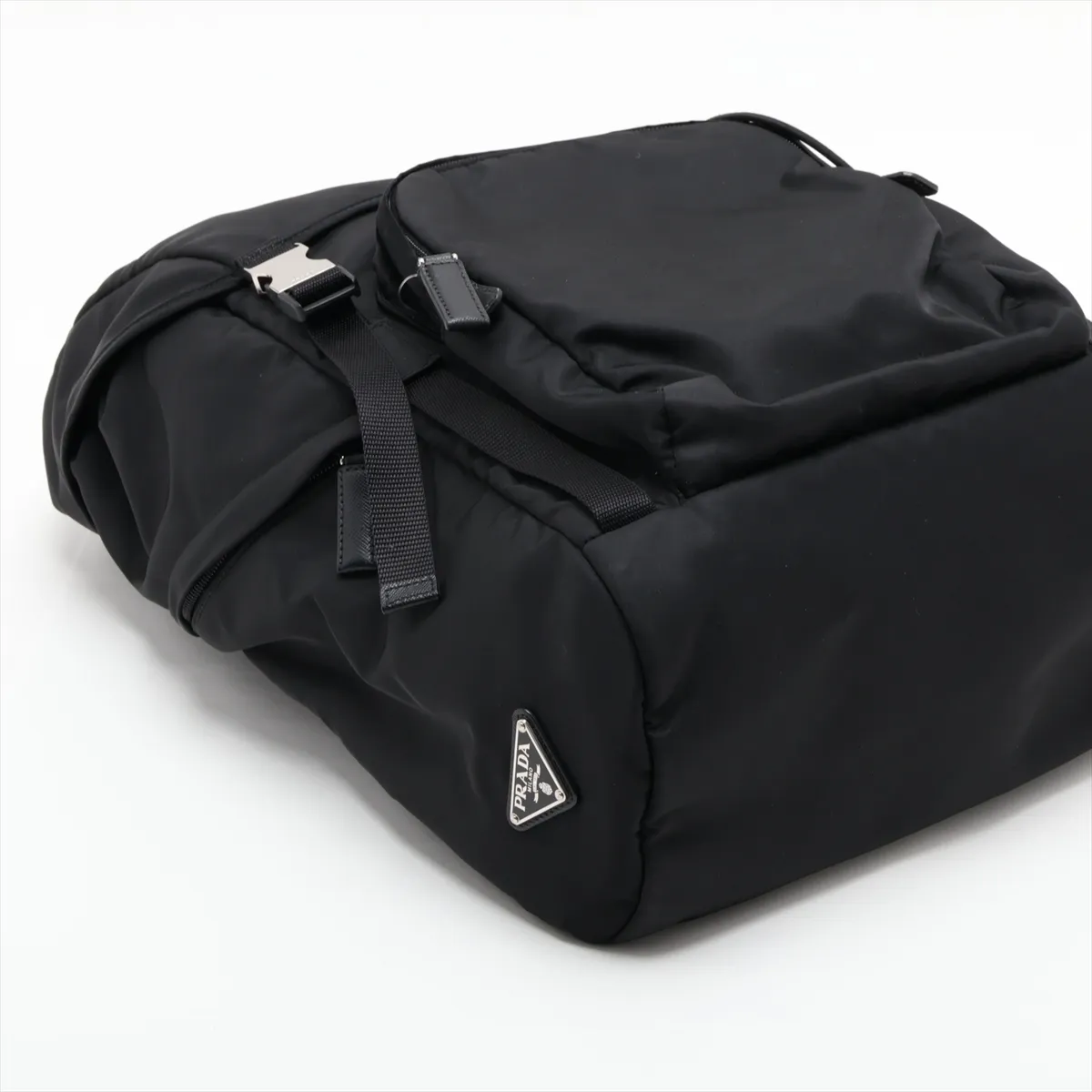Tessuto Nylon x Leather Backpack/Rucksack, Black — view 4