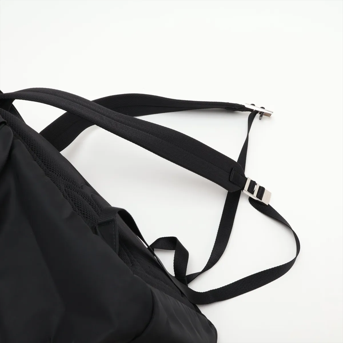 Tessuto Nylon x Leather Backpack/Rucksack, Black — view 6