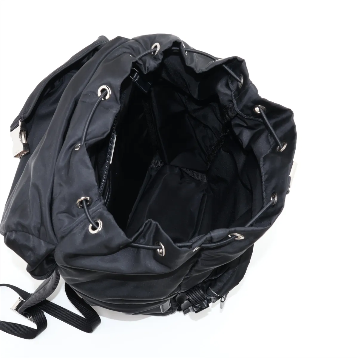 Tessuto Nylon x Leather Backpack/Rucksack, Black — view 7