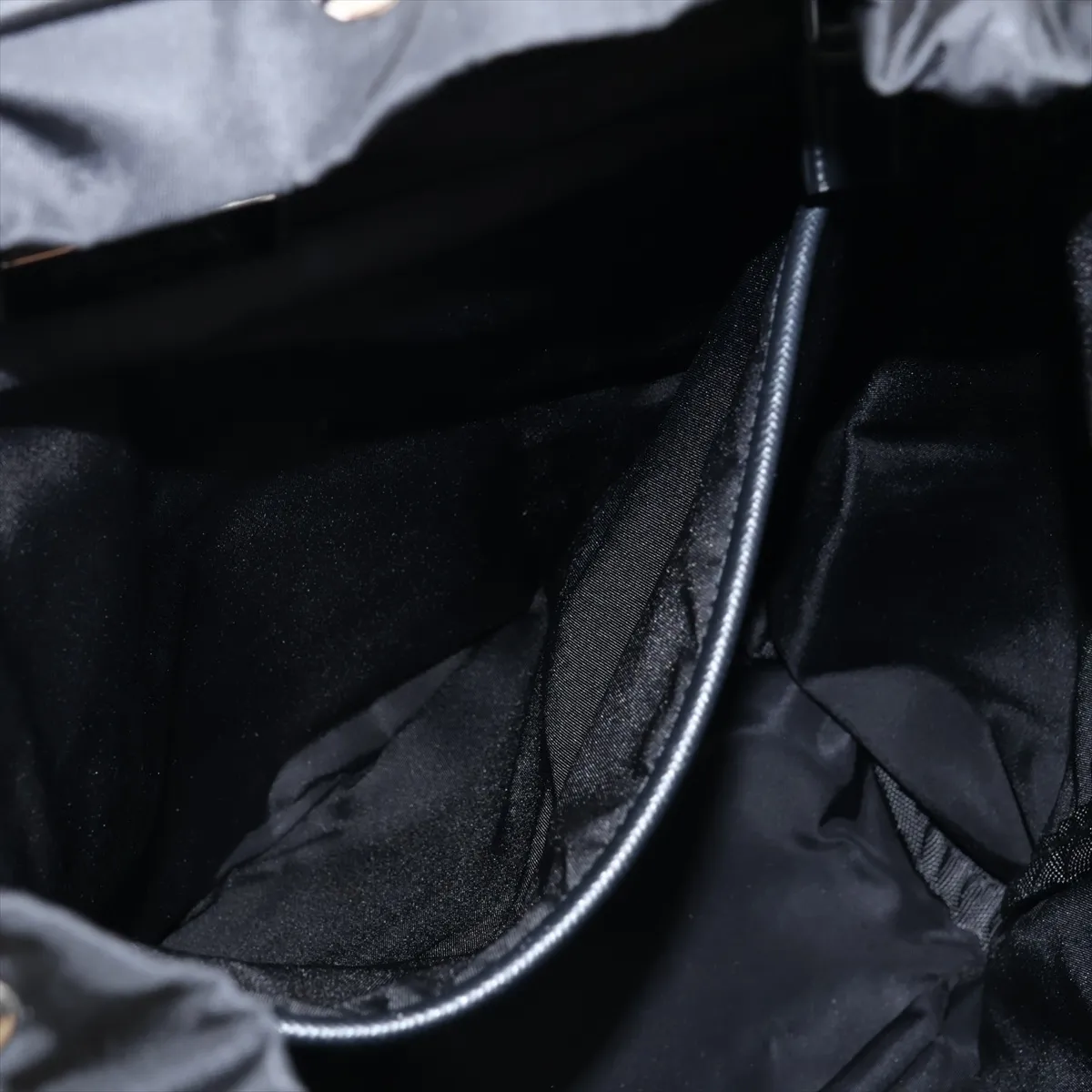 Tessuto Nylon x Leather Backpack/Rucksack, Black — view 9