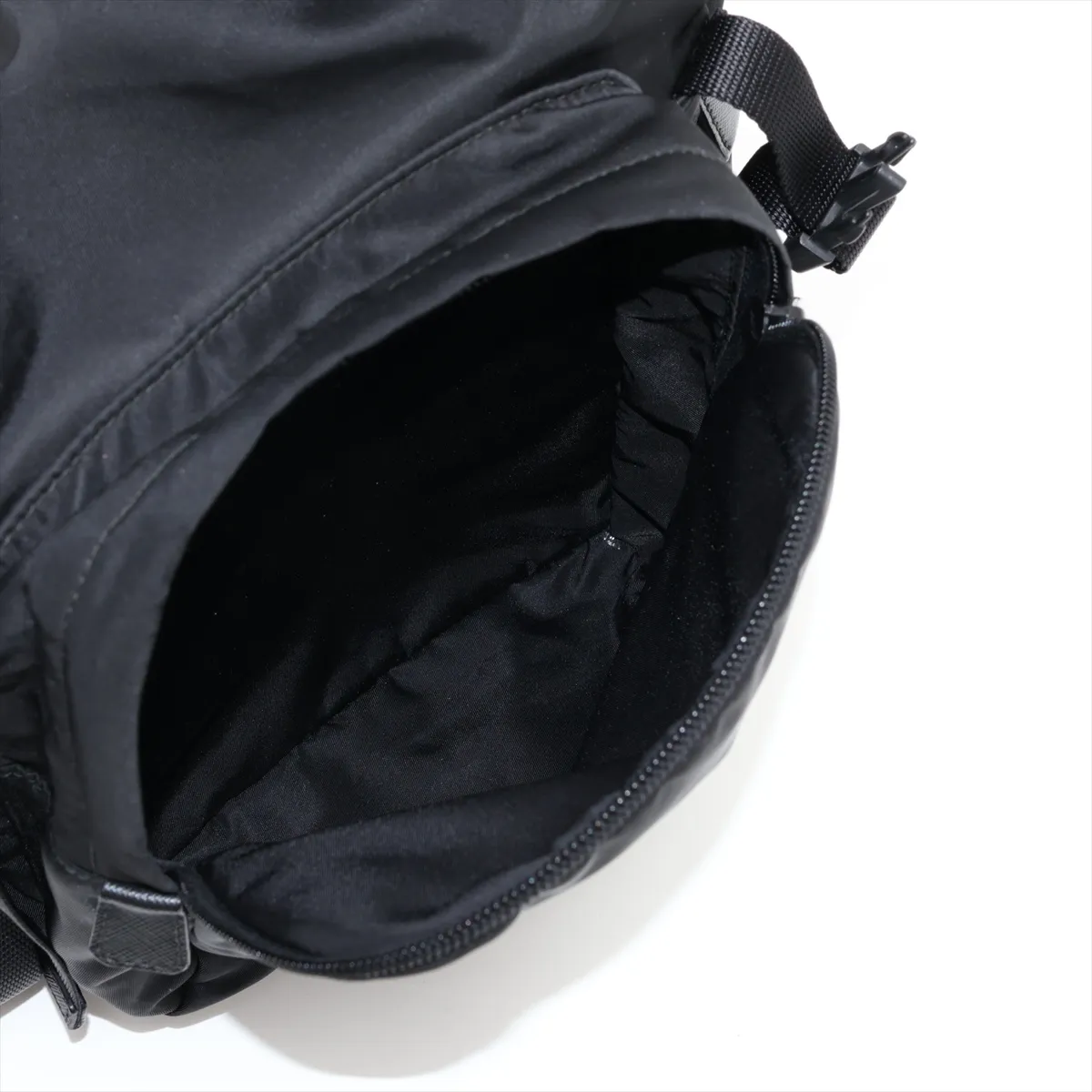 Tessuto Nylon x Leather Backpack/Rucksack, Black — view 10