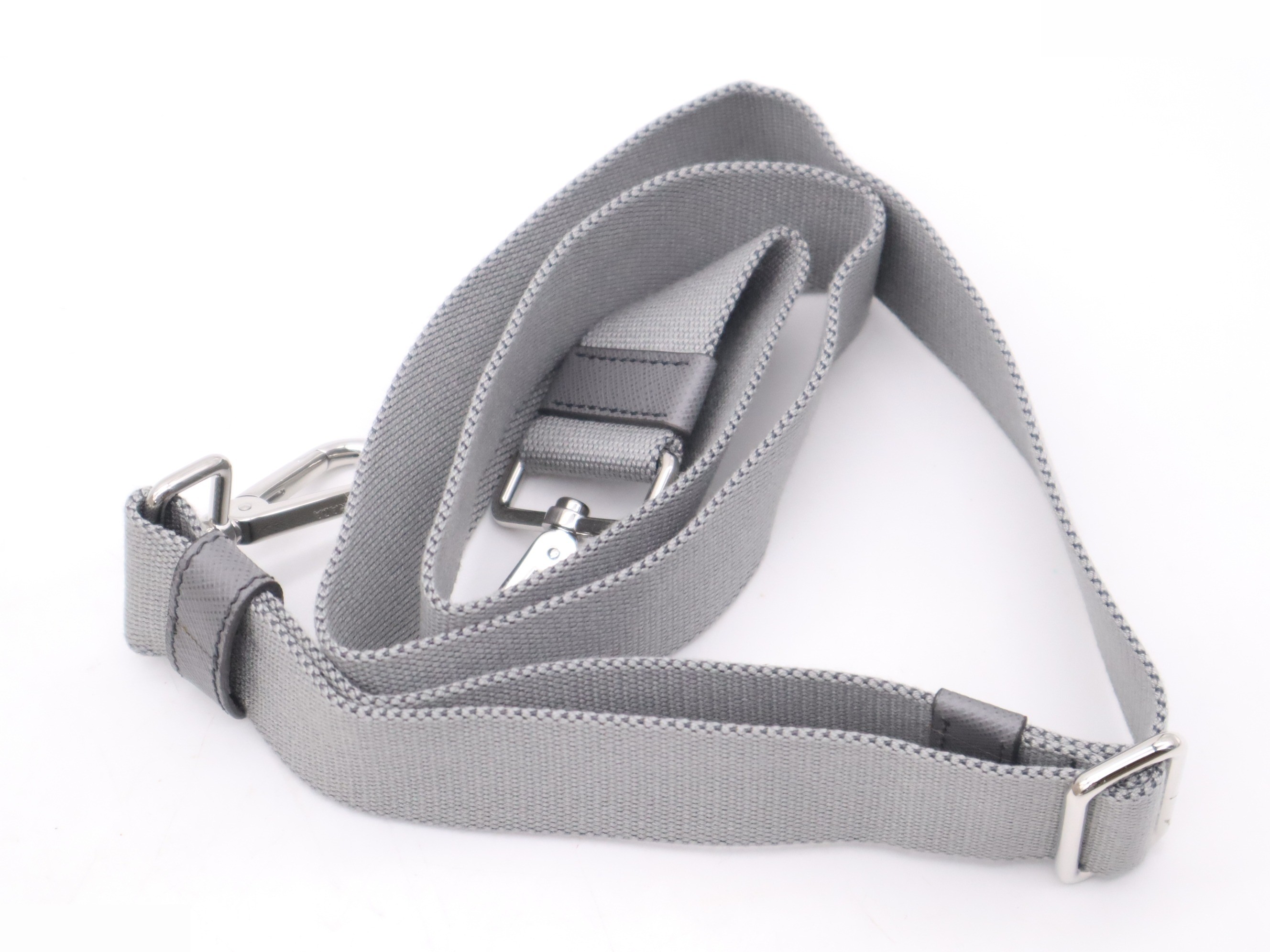 Denim Canapa Tote Mini, Gray, Silver Hardware, with Shoulder Strap — view 8