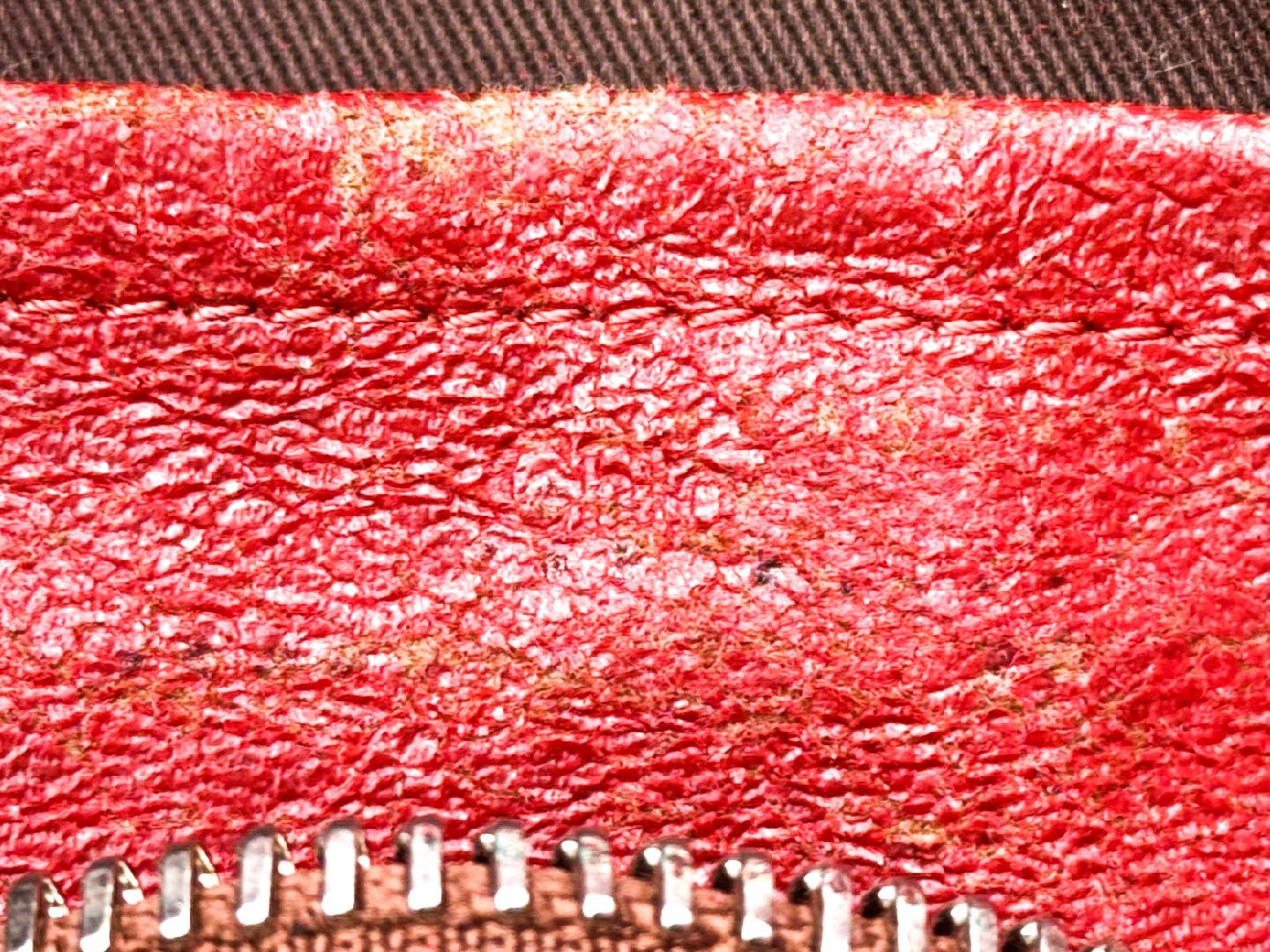 leather tote bag with gold hardware, red. — view 9
