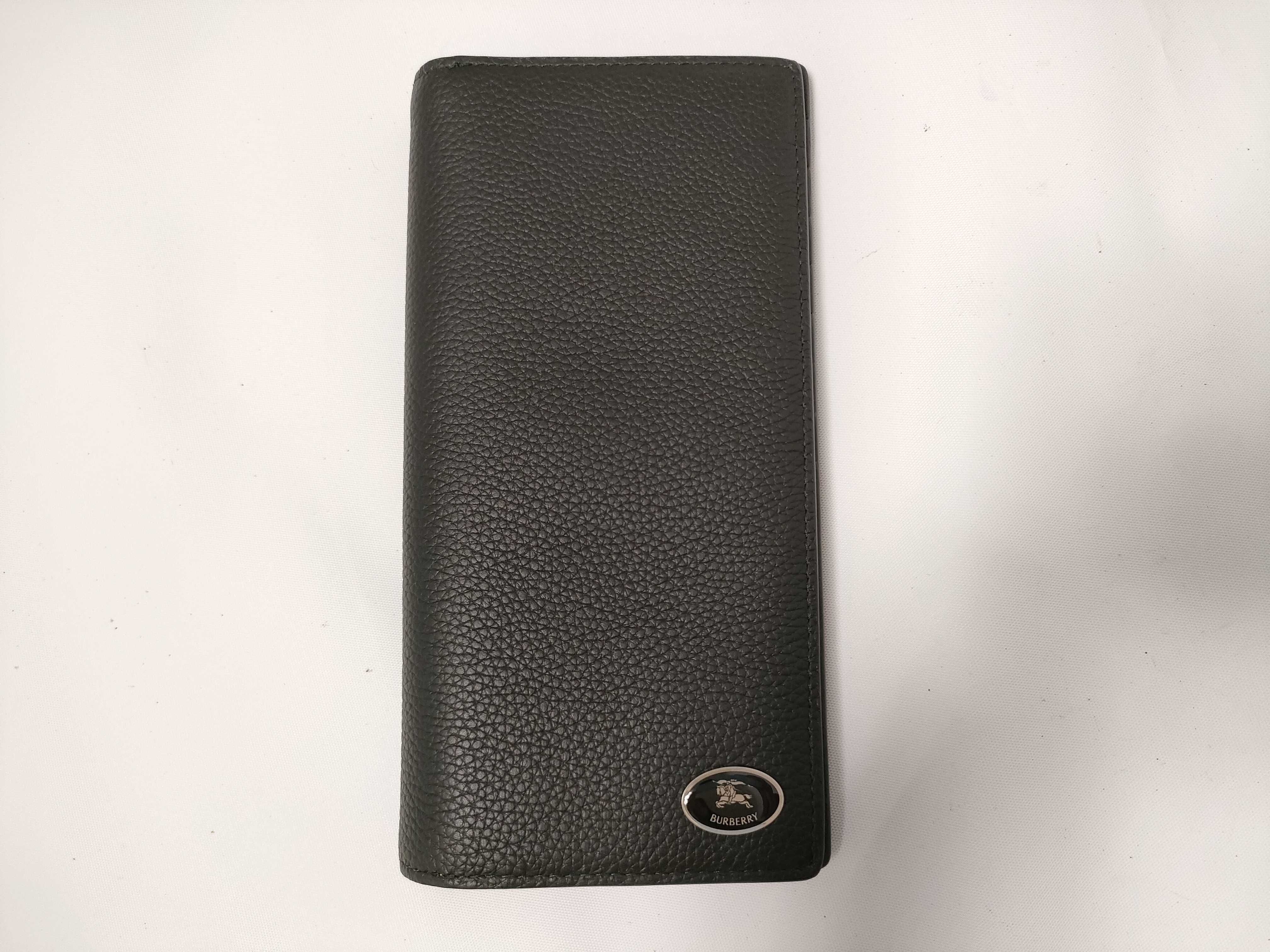 current model, Burberry Nova Check leather long wallet, with dust bag and box.
