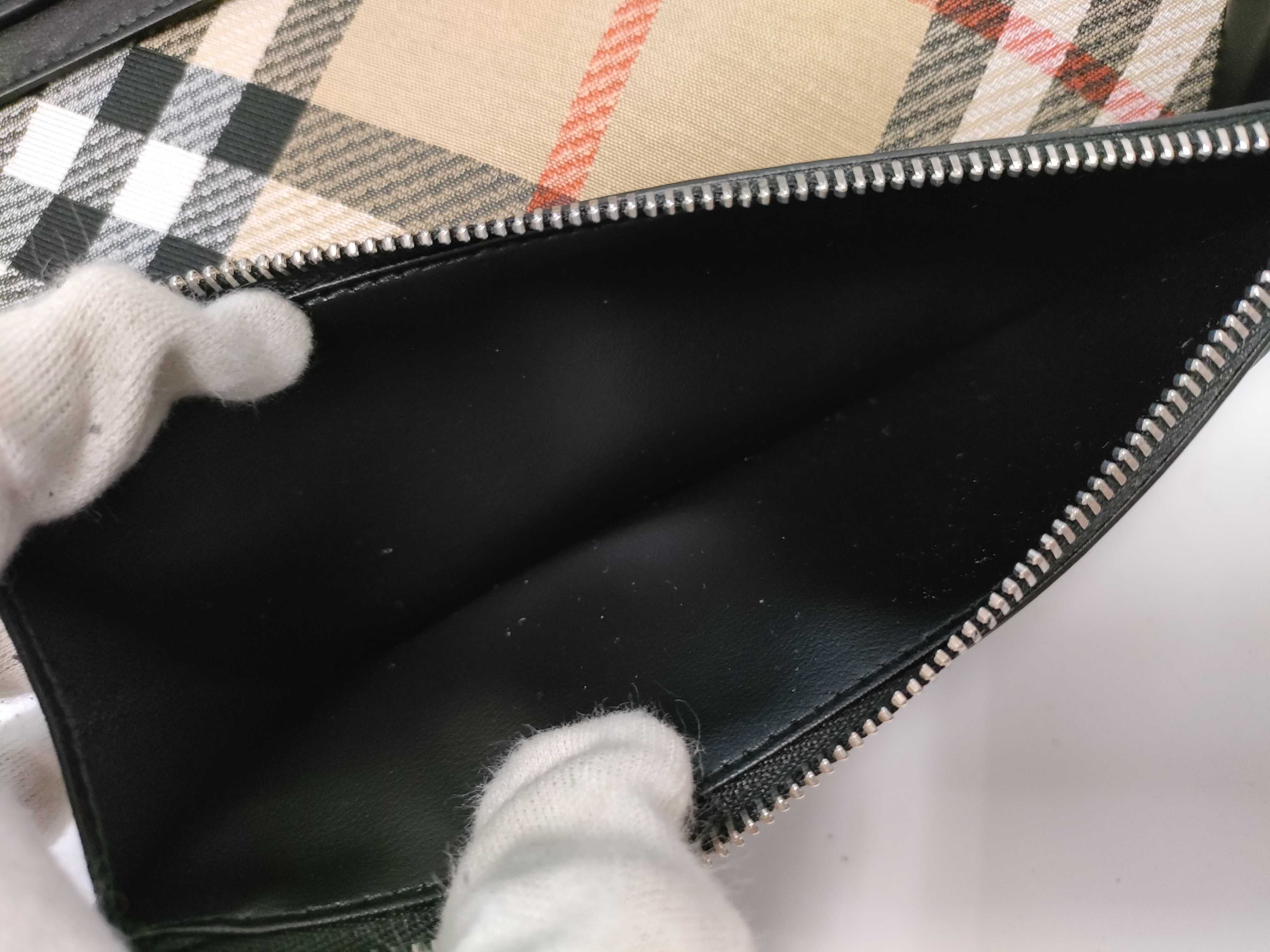 current model, Burberry Nova Check leather long wallet, with dust bag and box. — view 11