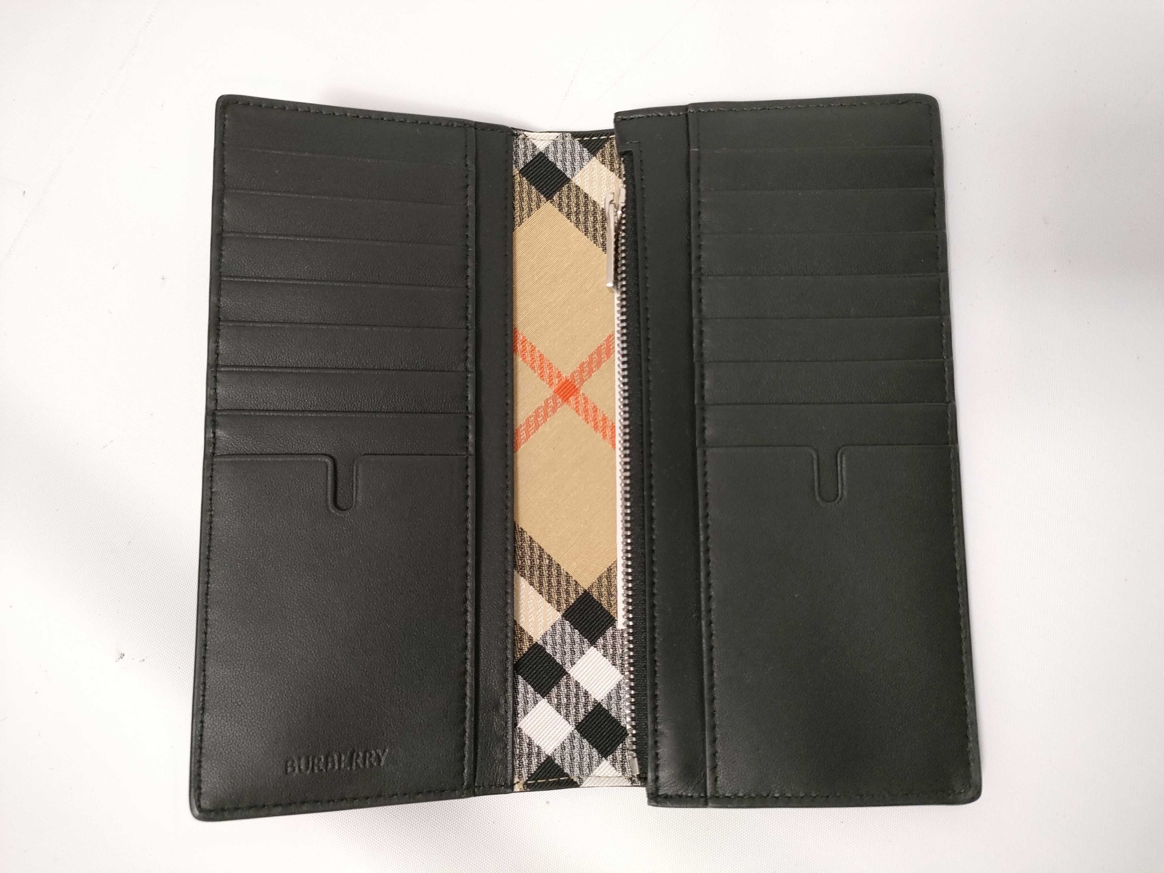 current model, Burberry Nova Check leather long wallet, with dust bag and box. — view 8