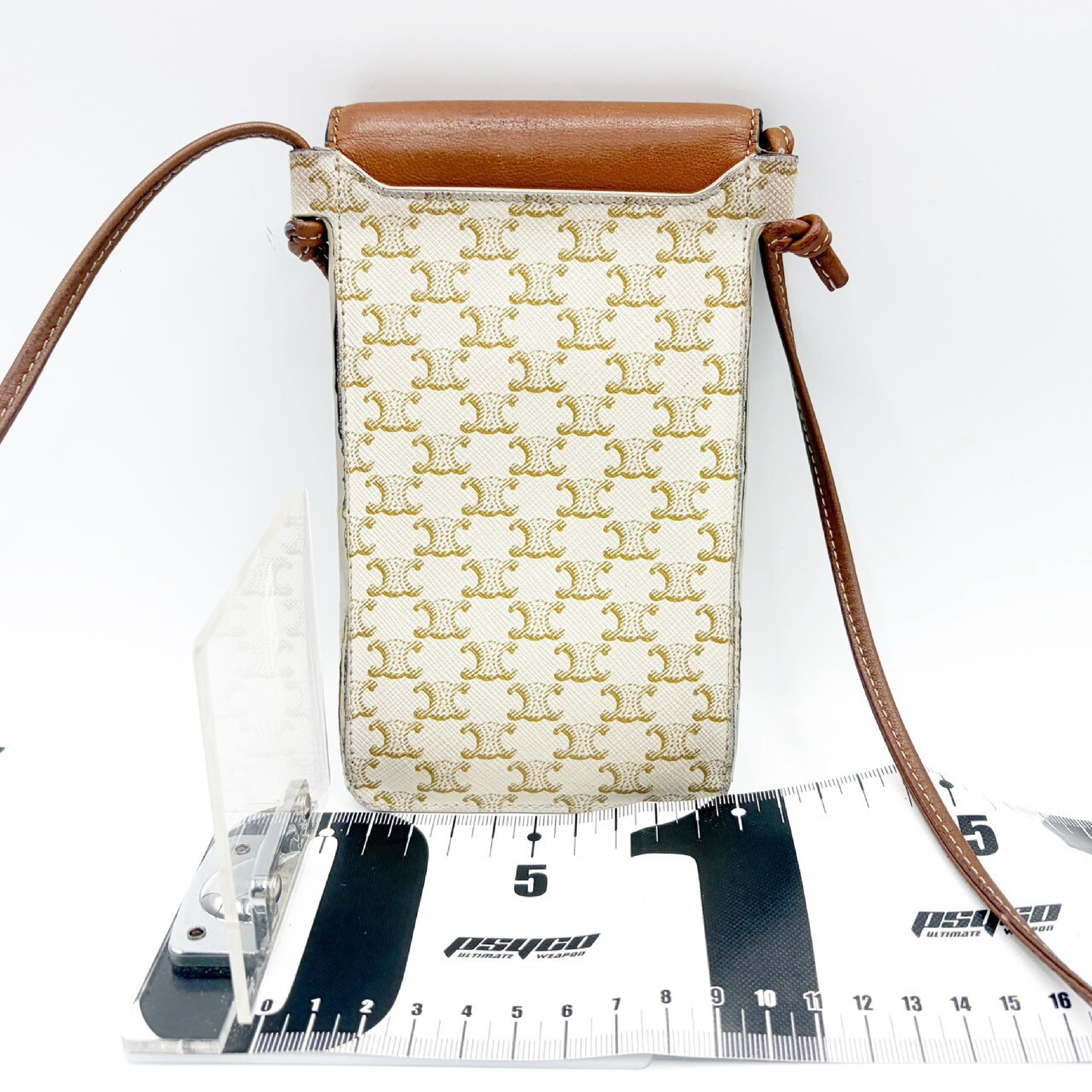 Triomphe Phone Holder Brown Shoulder Bag — view 3