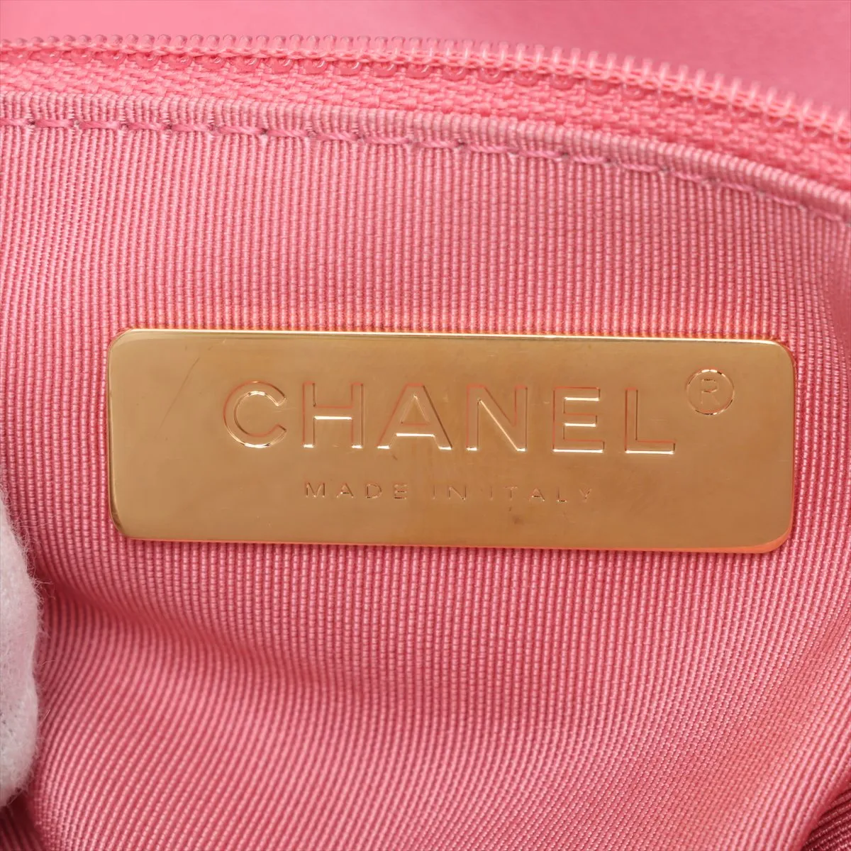 19 Large Lambskin Chain Shoulder Bag Pink Gold x Silver Hardware K1L19433 Random Plate AS1161 — view 11