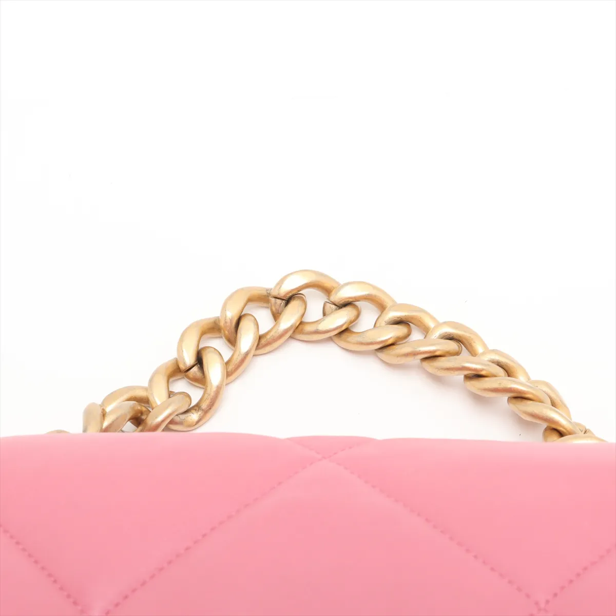 19 Large Lambskin Chain Shoulder Bag Pink Gold x Silver Hardware K1L19433 Random Plate AS1161 — view 6