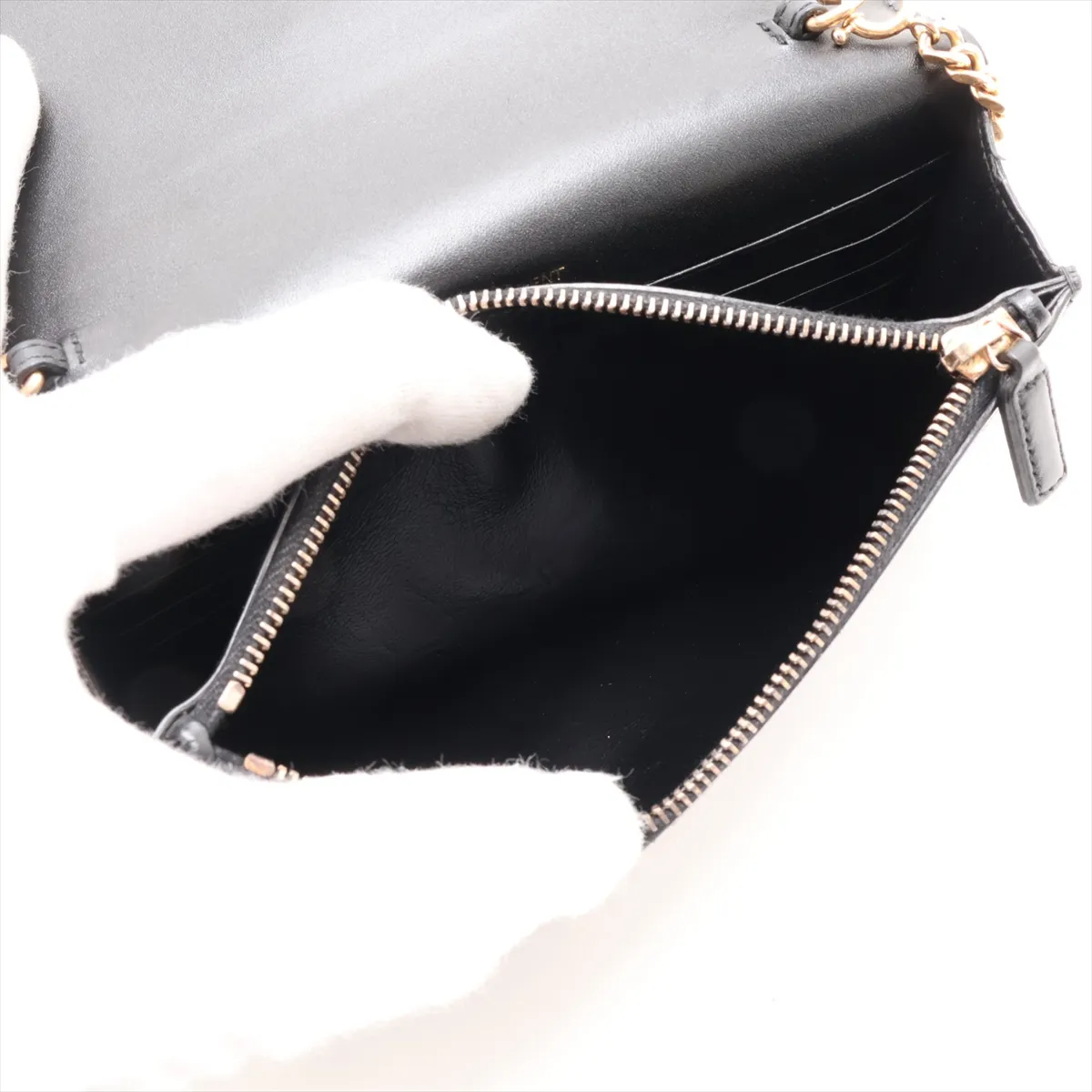 Kate 452159 Leather Chain Wallet Black — view 6
