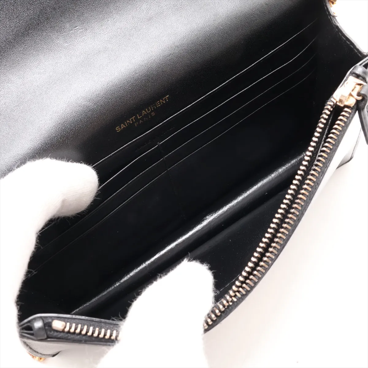 Kate 452159 Leather Chain Wallet Black — view 7