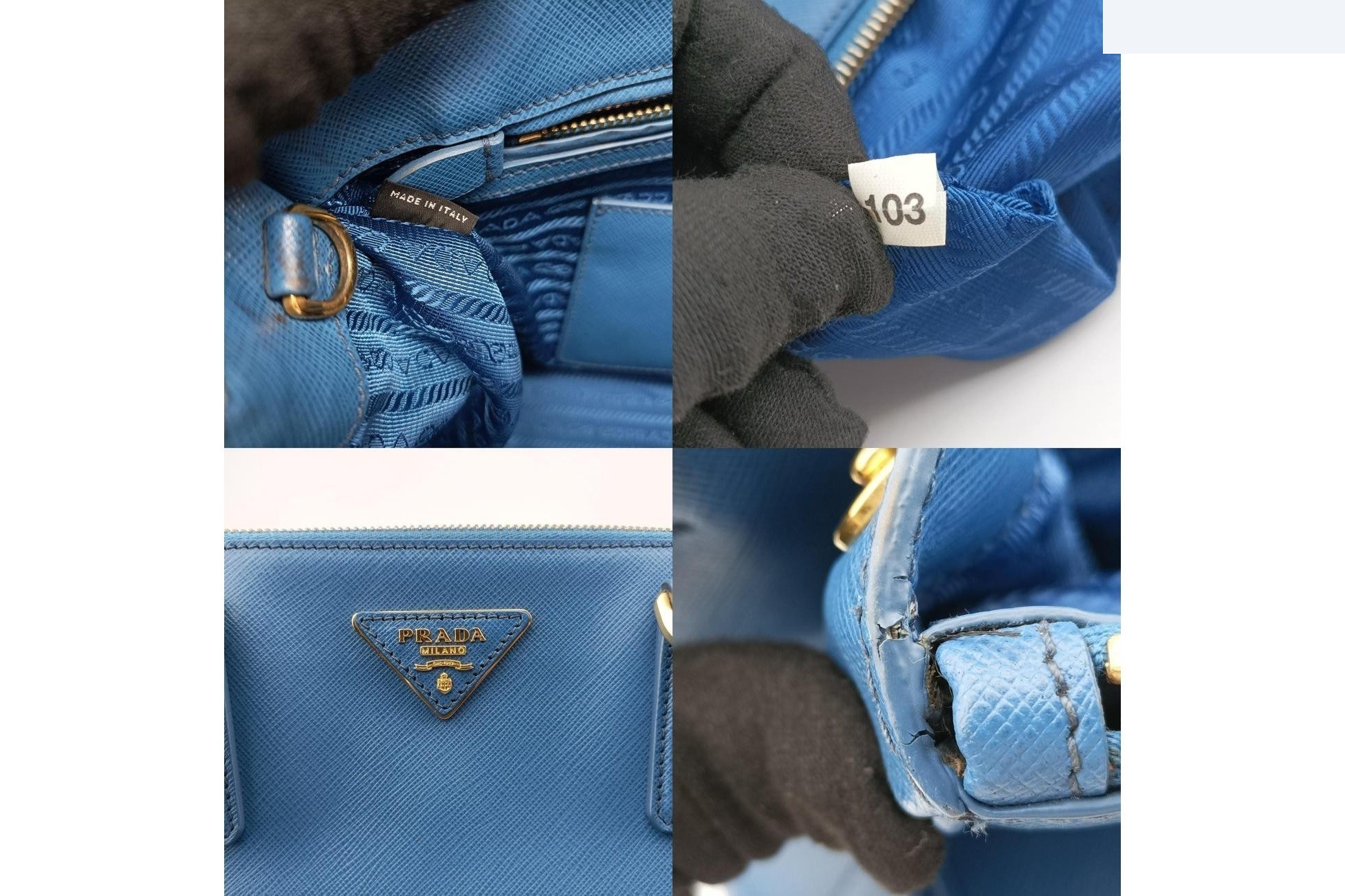 Galleria Saffiano Leather Blue — view 8
