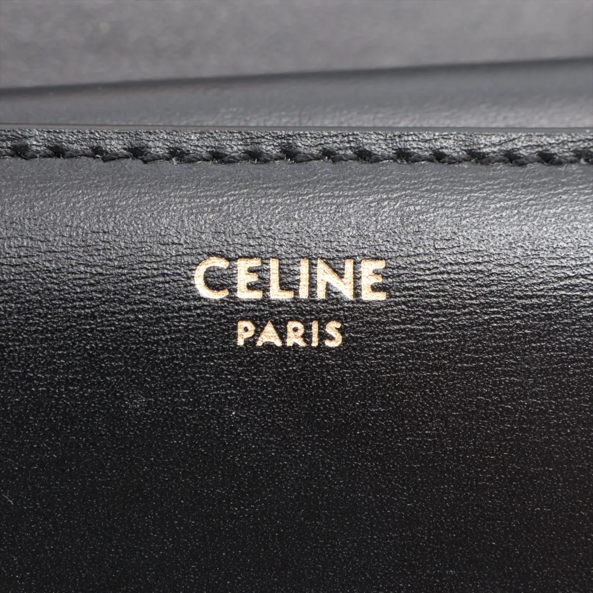 Triomphe Small Flap Wallet Leather Compact Wallet Black — view 8
