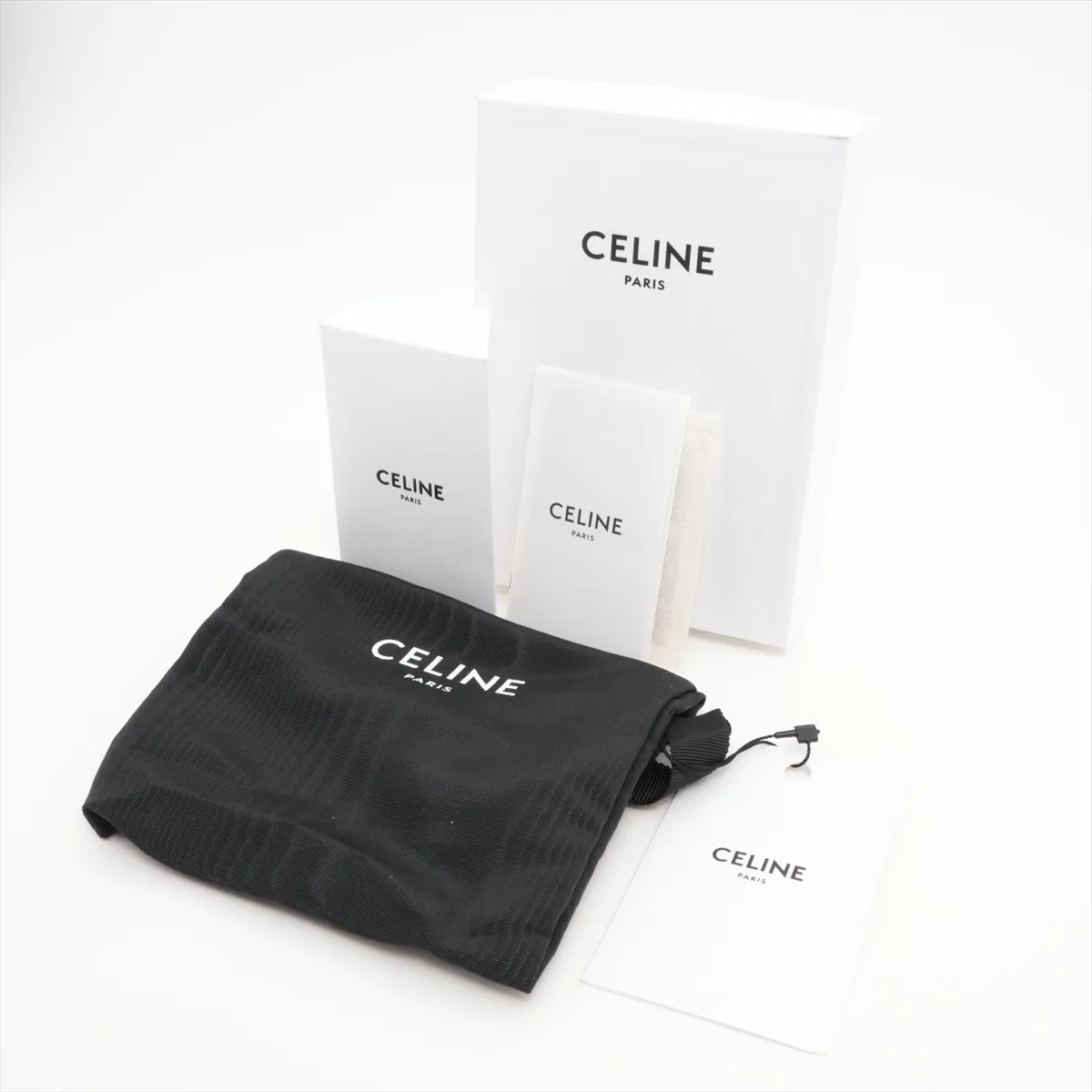 Triomphe Small Flap Wallet Leather Compact Wallet Black — view 9