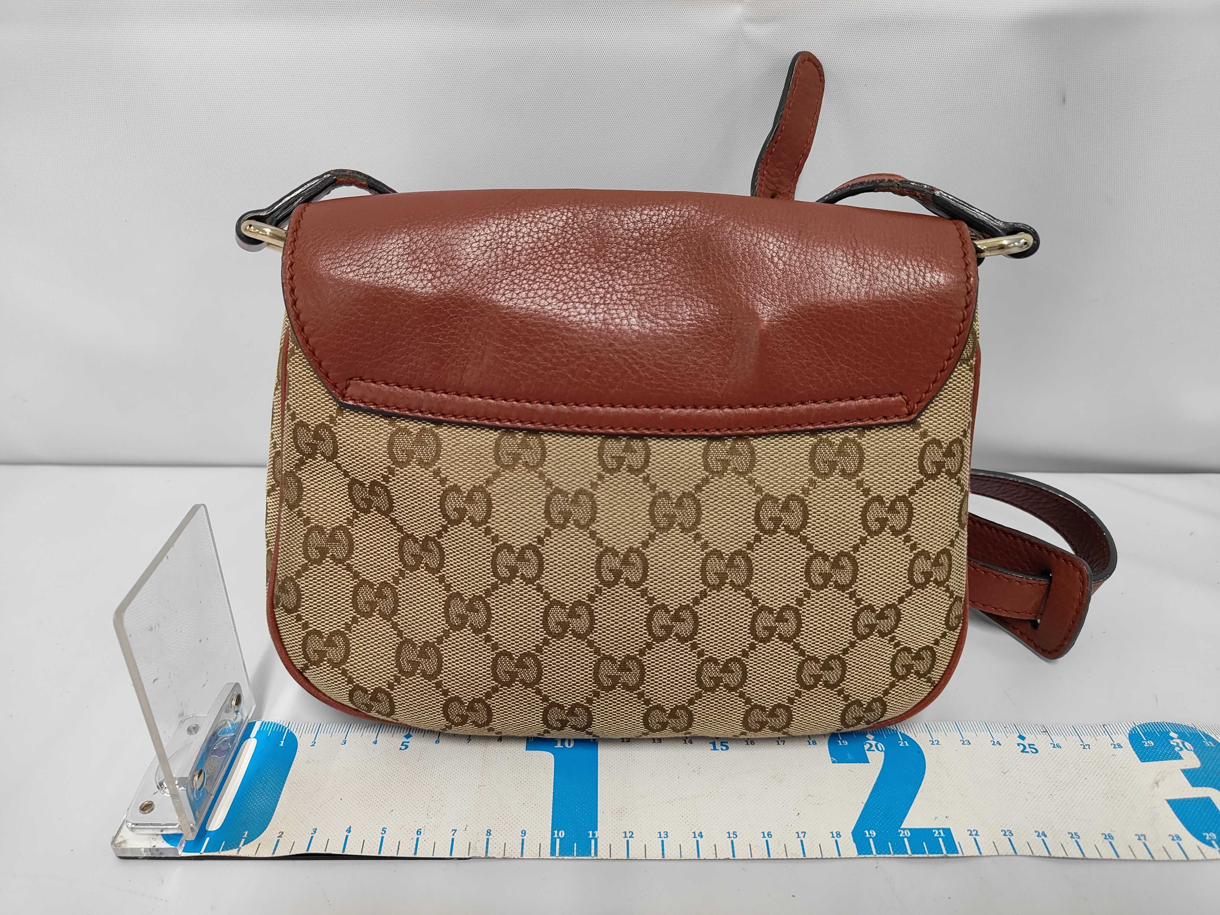 Dressage Flap Crossbody Bag, Red/Beige, Monogram Canvas, Gold Hardware — view 2