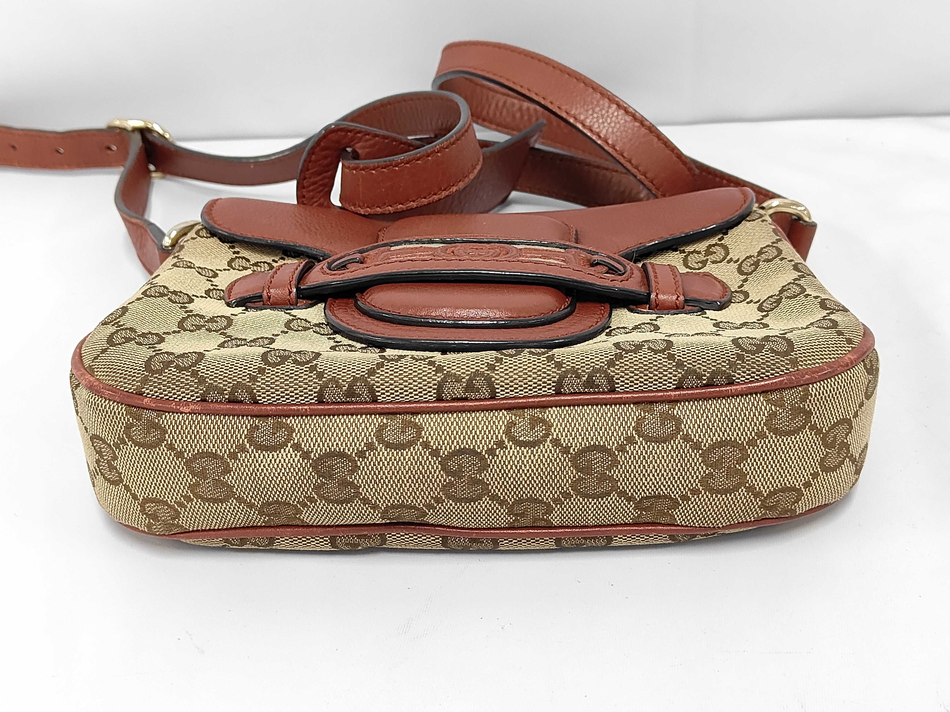 Dressage Flap Crossbody Bag, Red/Beige, Monogram Canvas, Gold Hardware — view 3