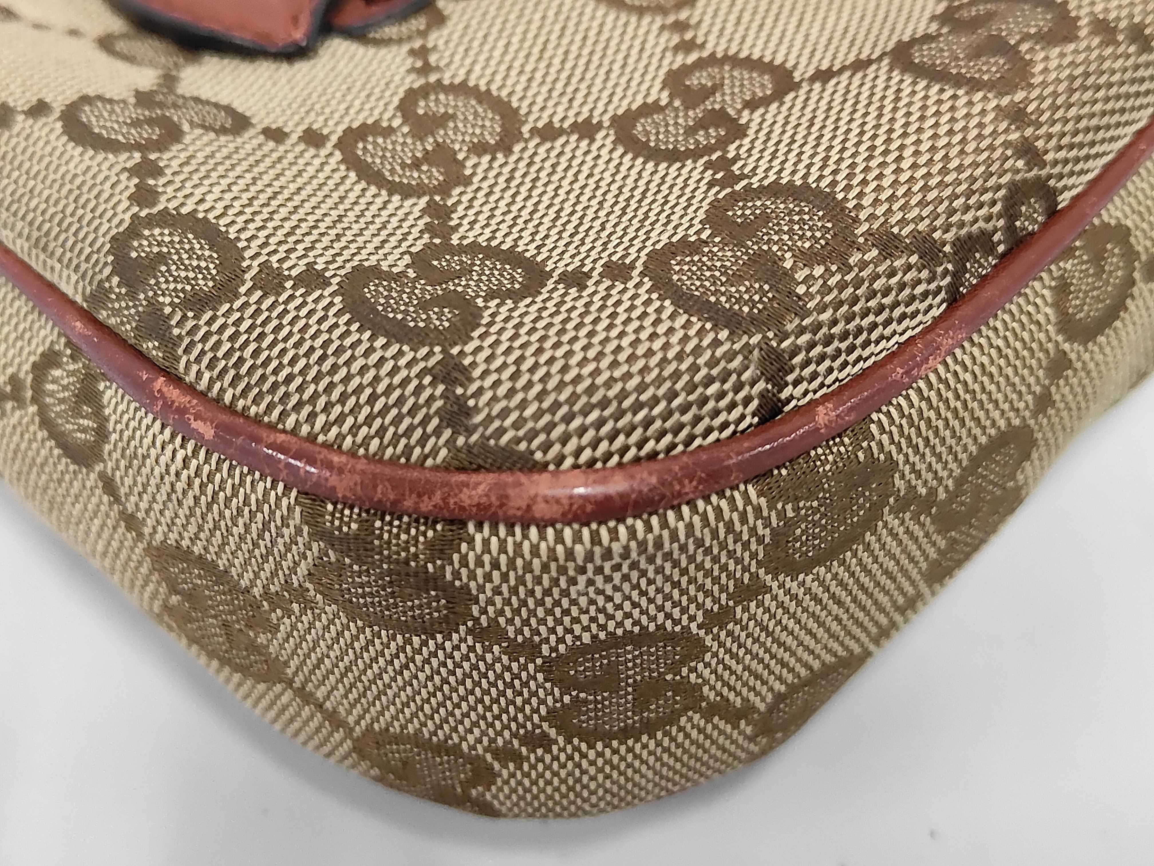 Dressage Flap Crossbody Bag, Red/Beige, Monogram Canvas, Gold Hardware — view 4
