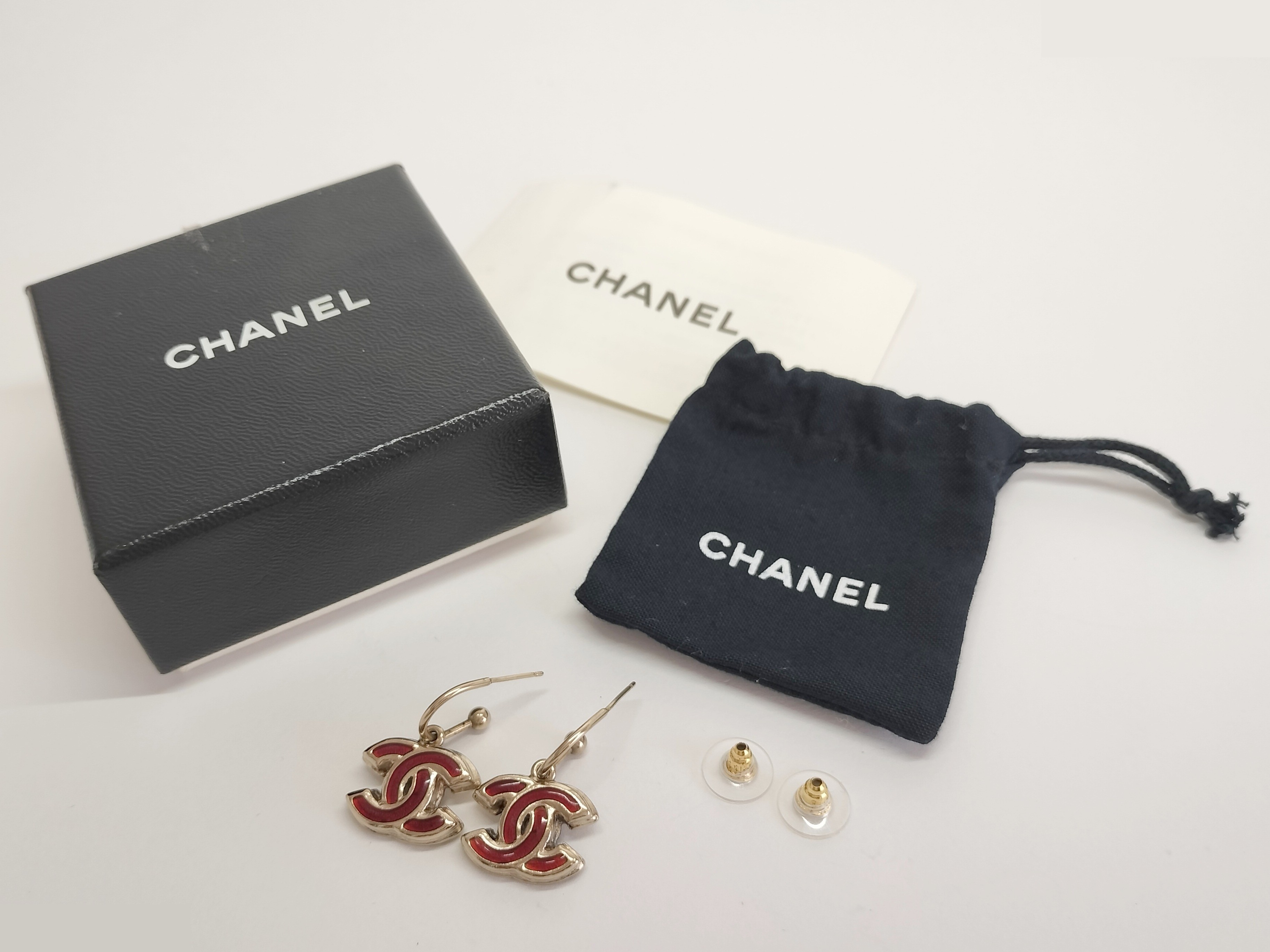 Coco Hoop Earrings, Red and Gold — view 2