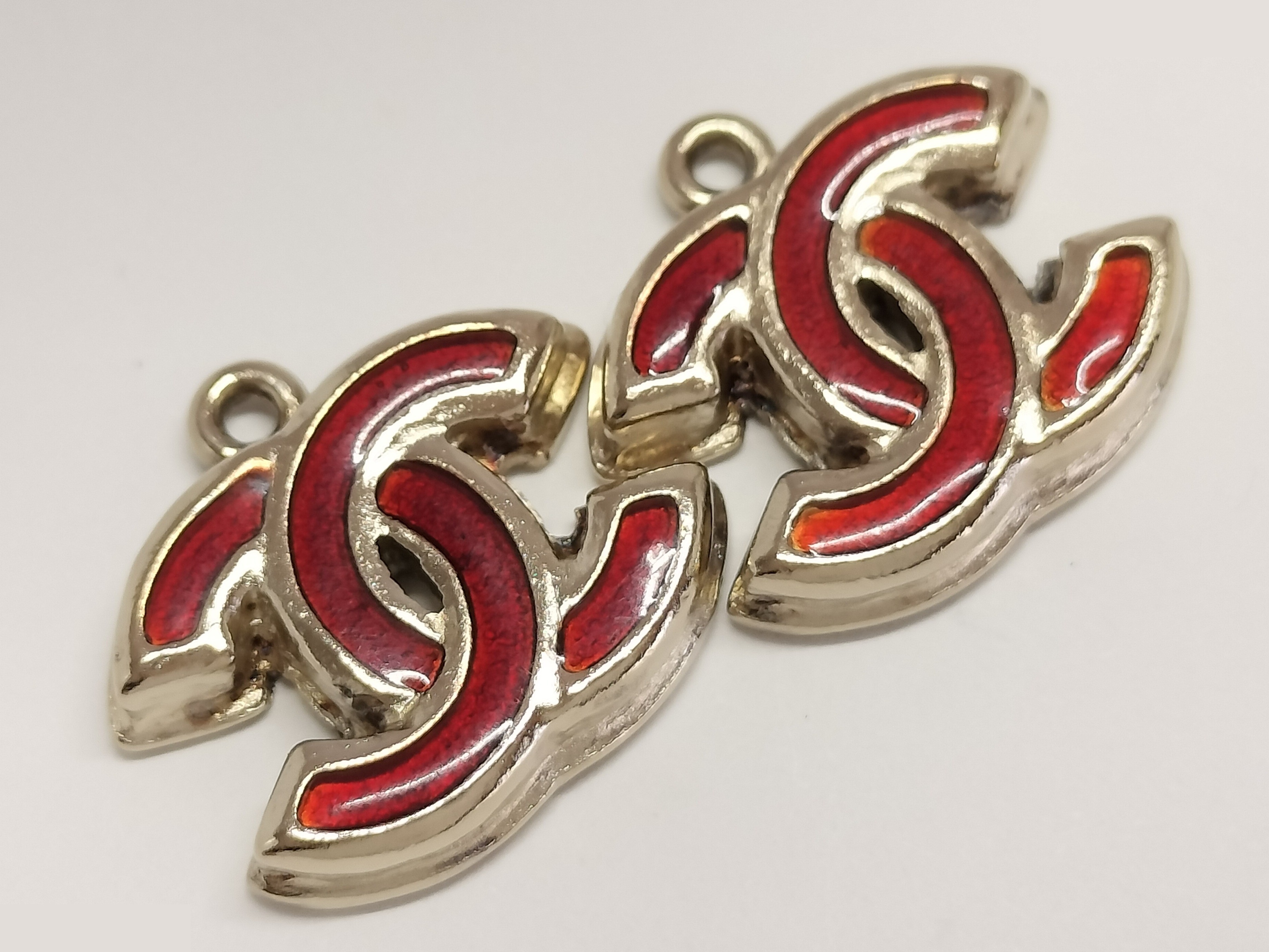 Coco Hoop Earrings, Red and Gold — view 5