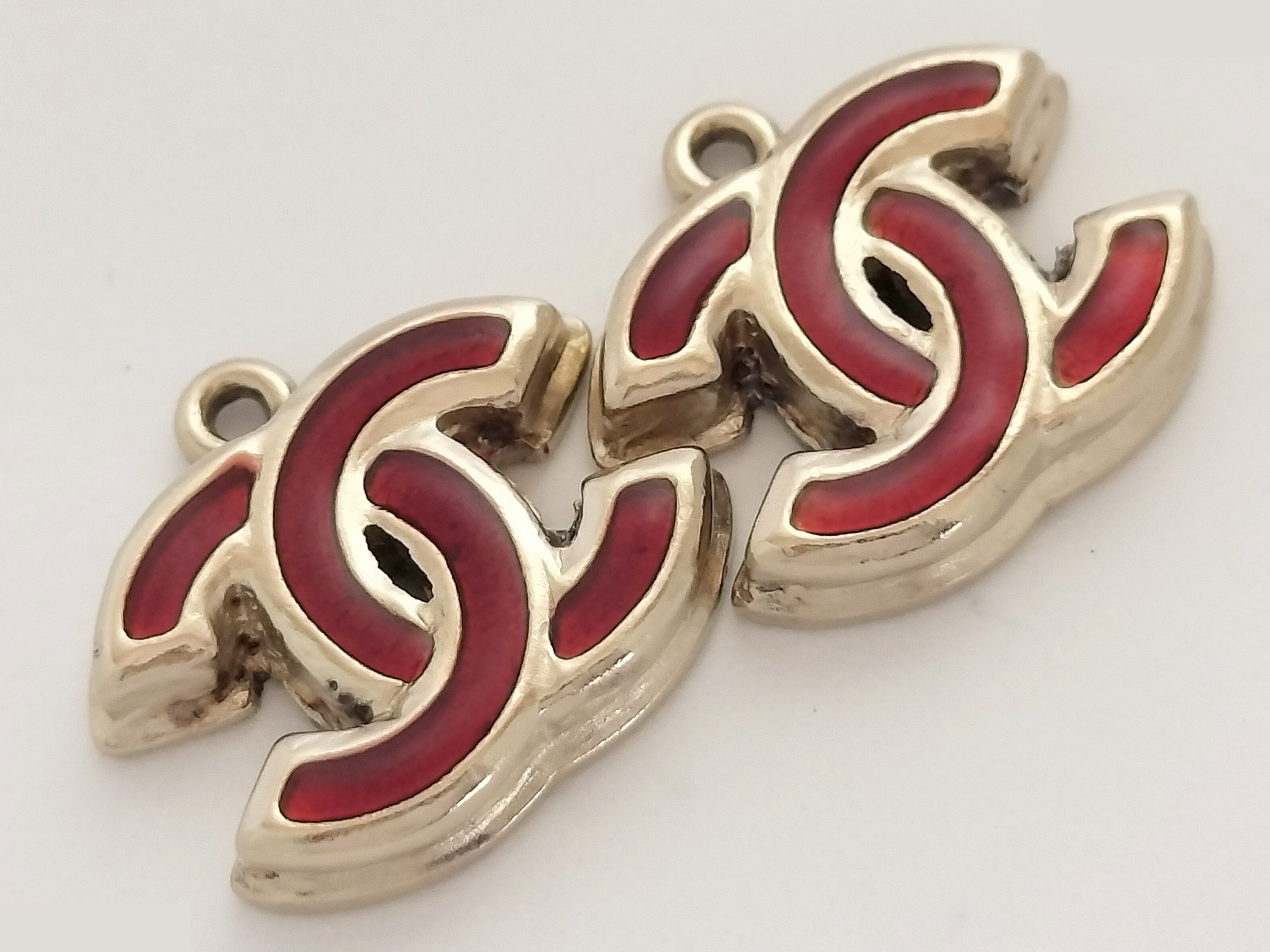 Coco Hoop Earrings, Red and Gold — view 6